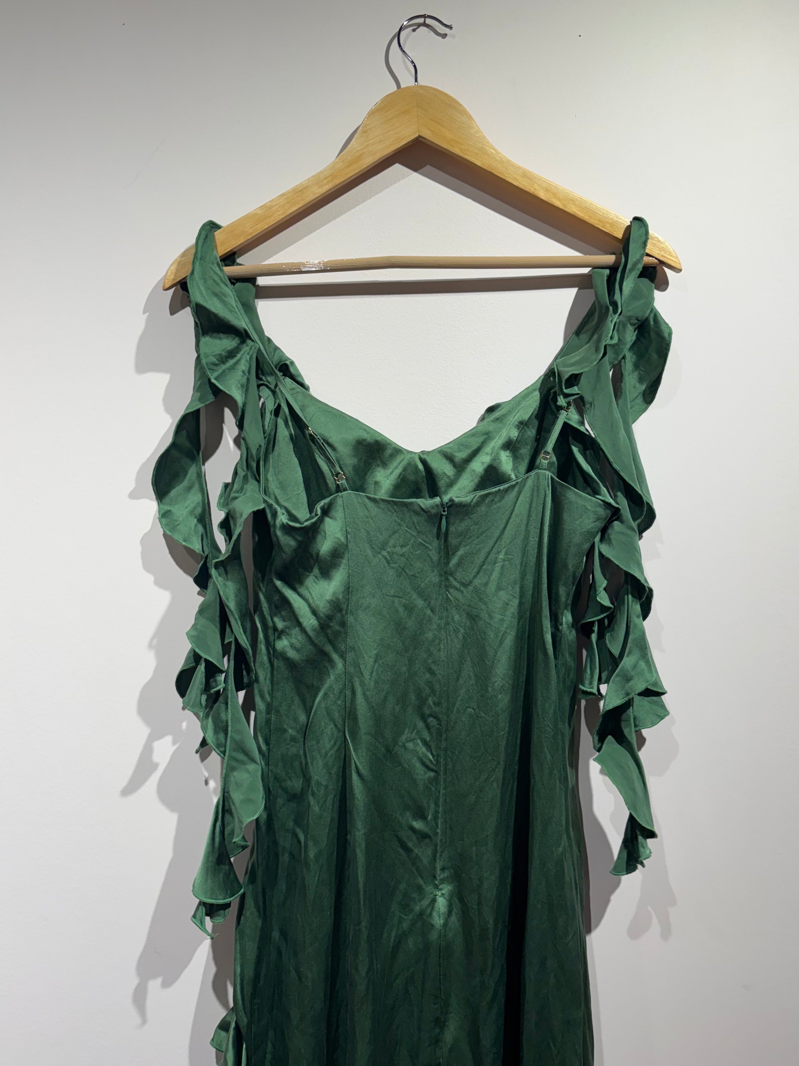 green amanda uprichard jelly fish dress, xs