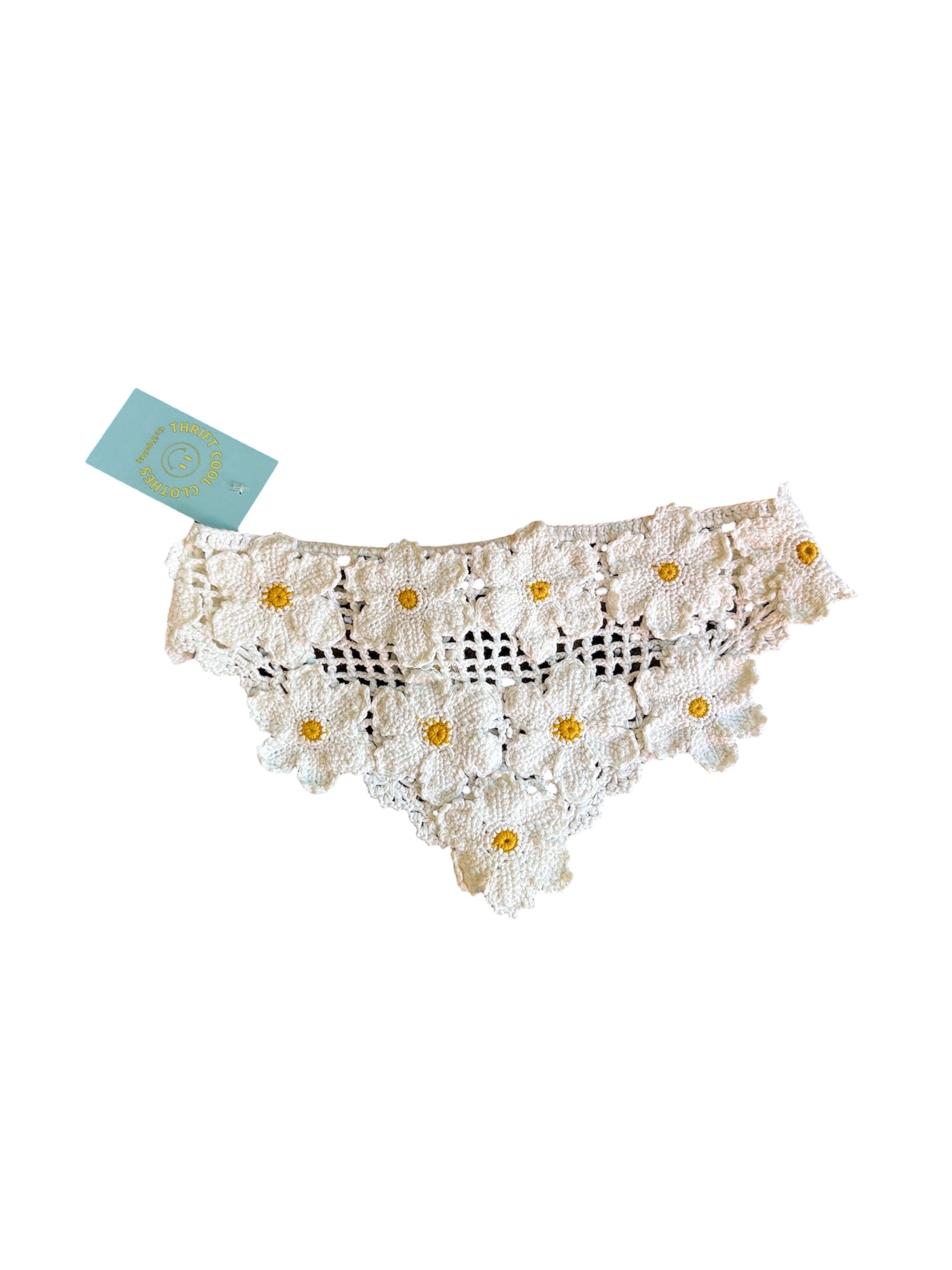 white yellow free people crochet floral headwrap