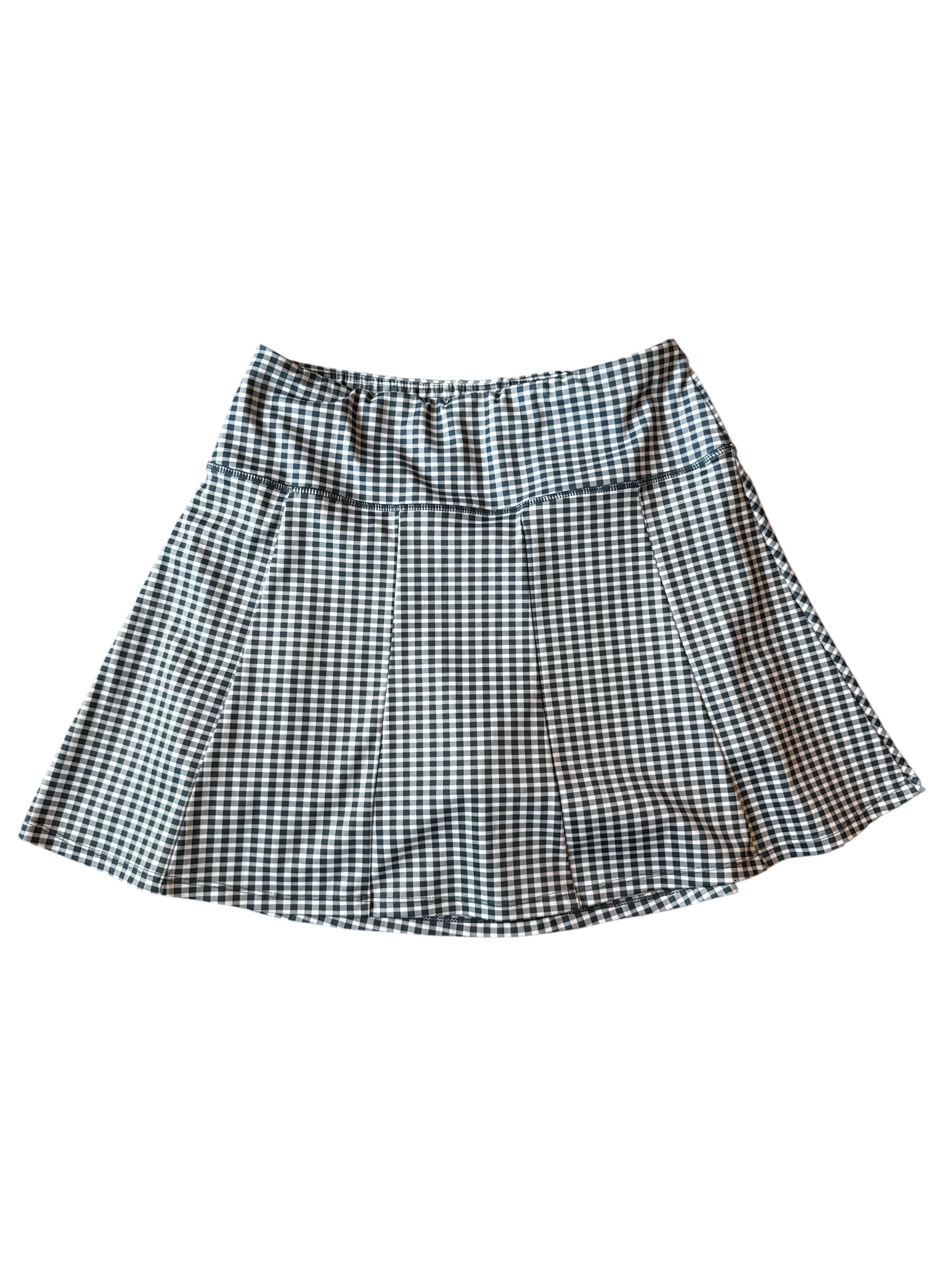 blue white vogo gingham skort, L