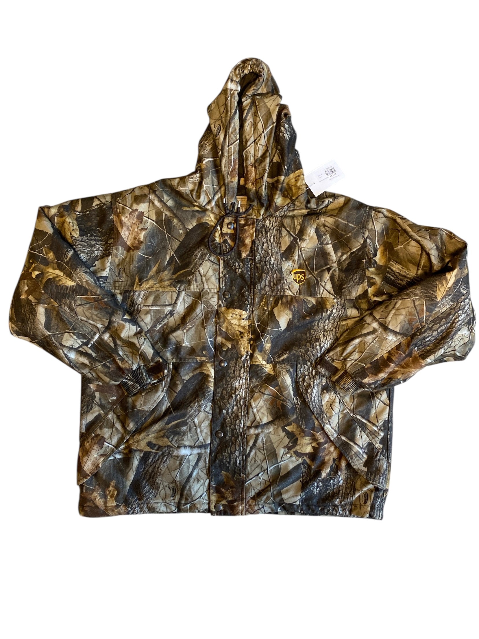 green  camo ups jacket, xl
