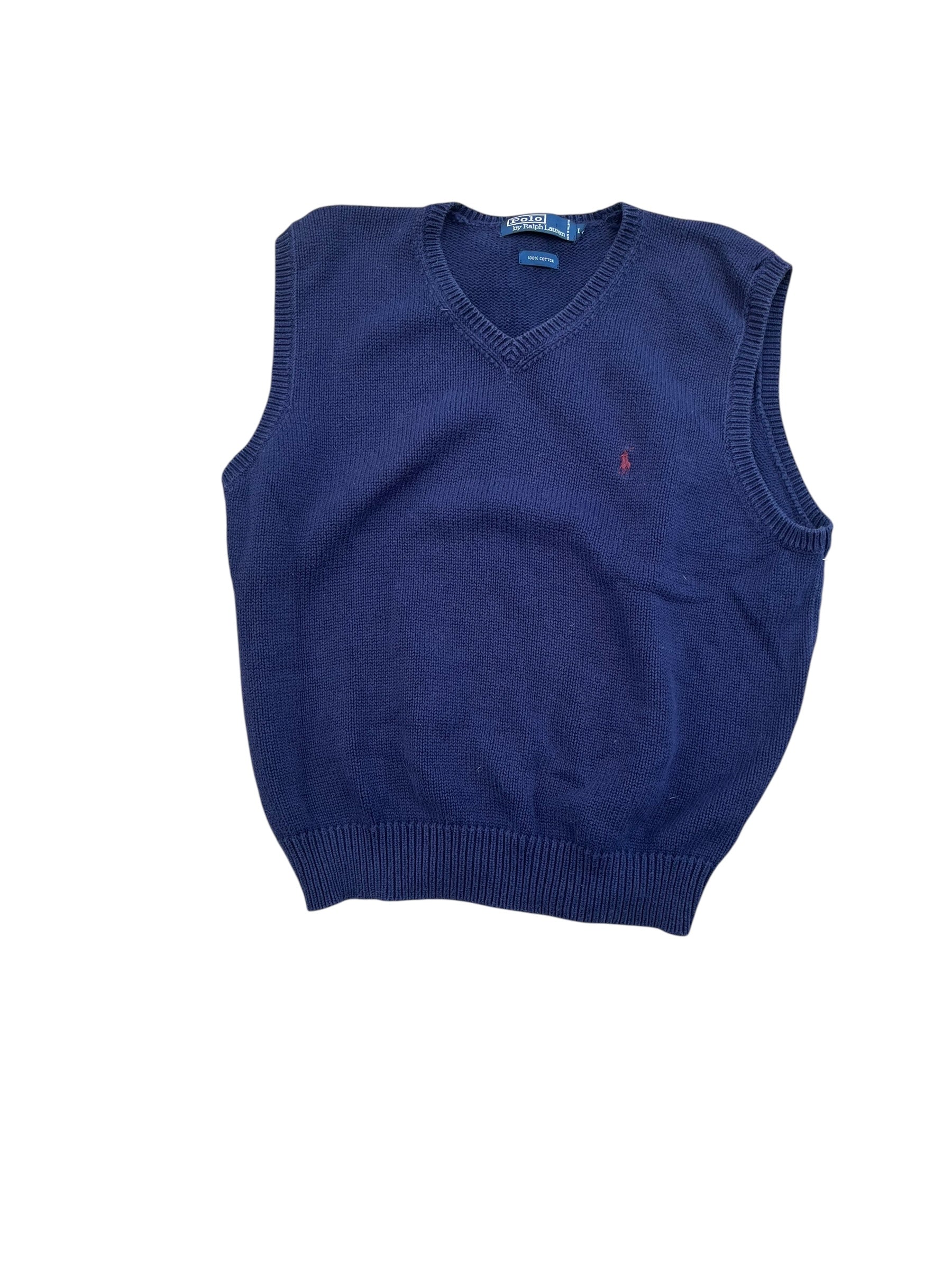 navy ralph lauren sweater vest, L