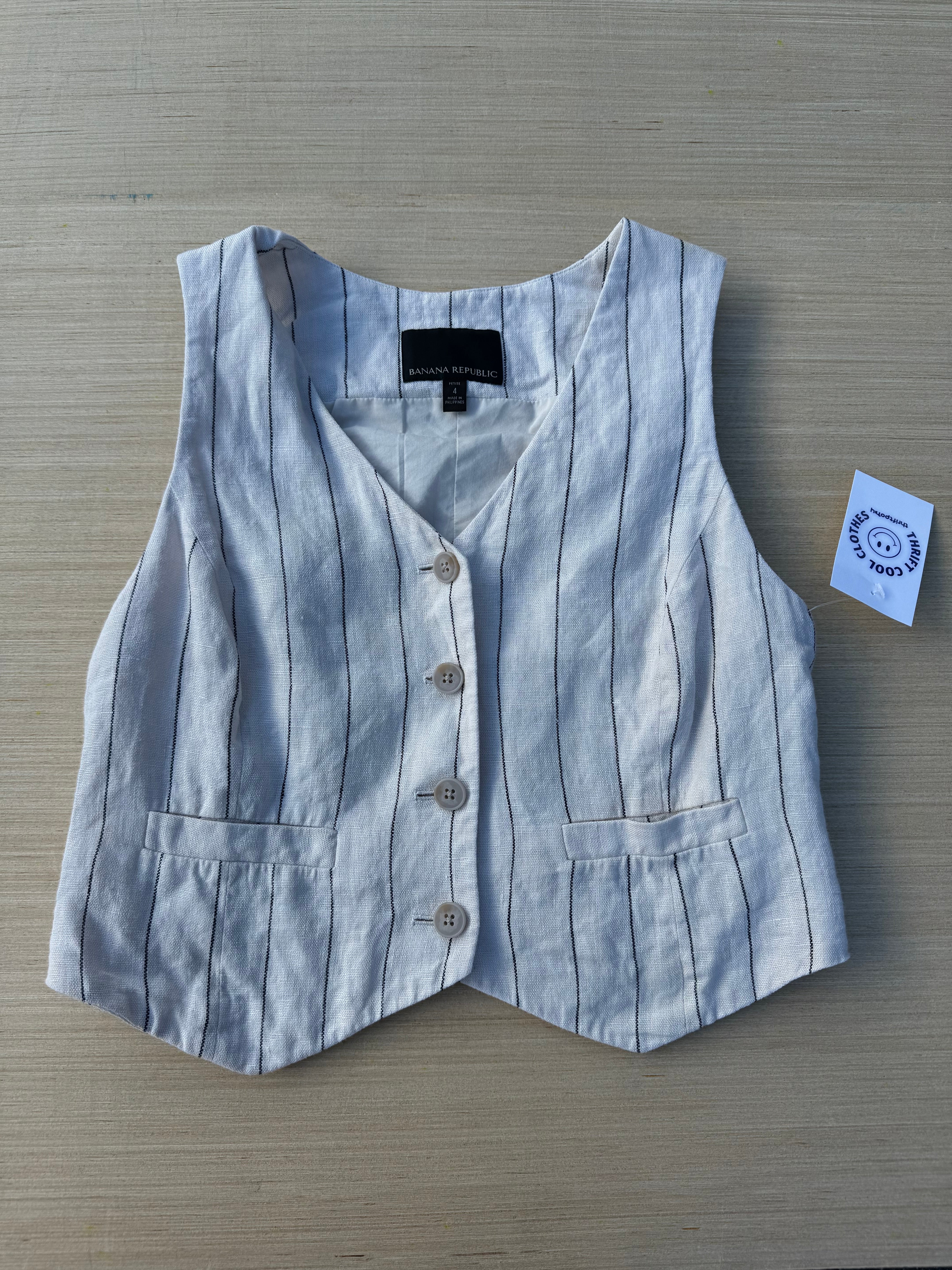 white banana republic striped vest, 4