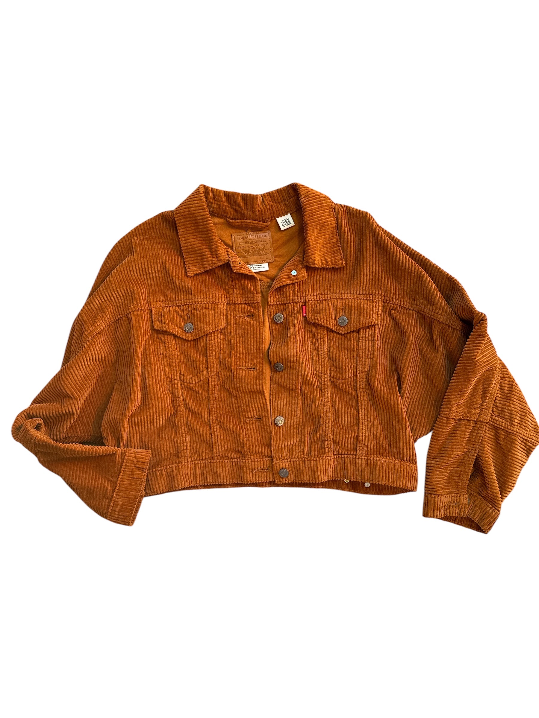 brown levi cord jacket, L