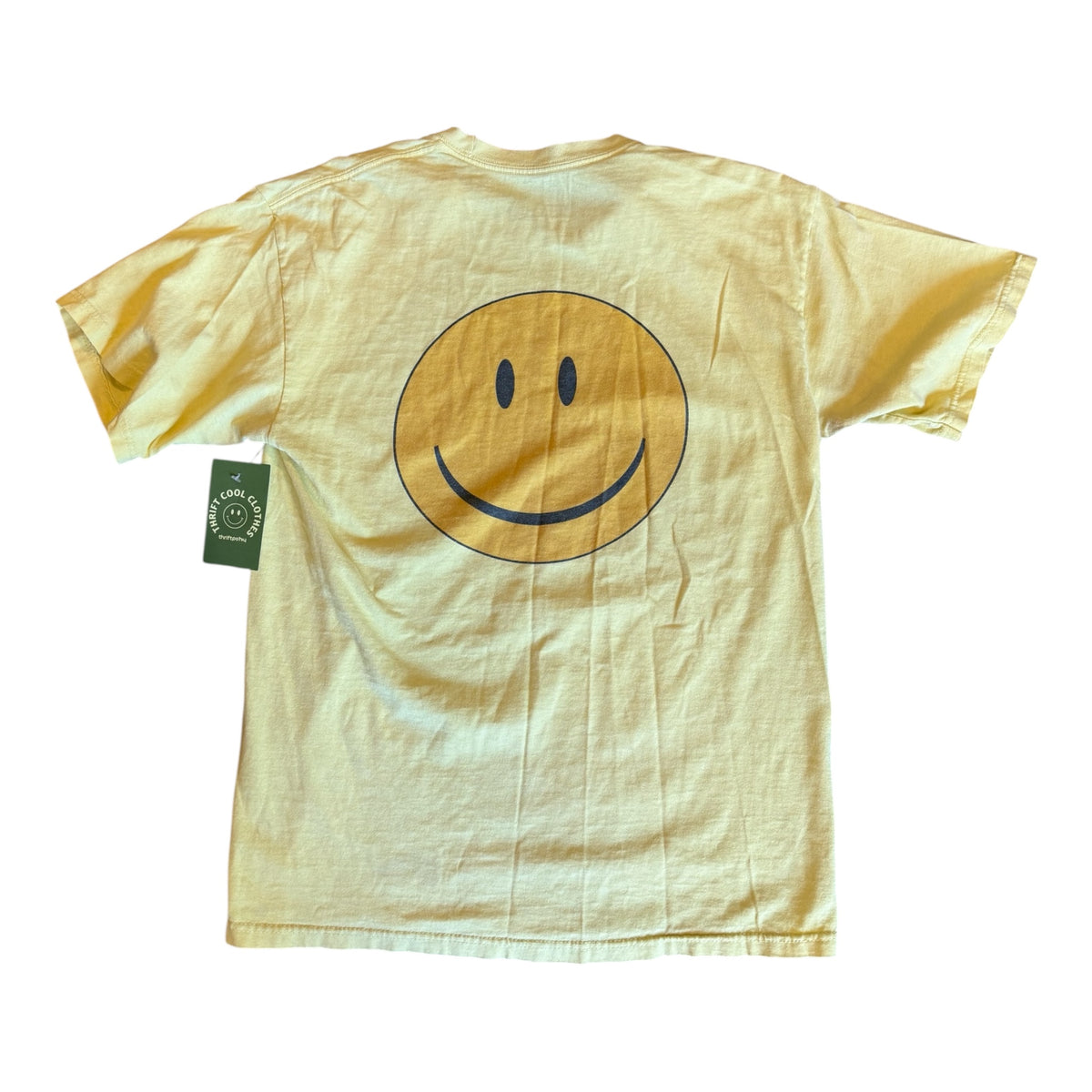 yellow  happy face tee, M