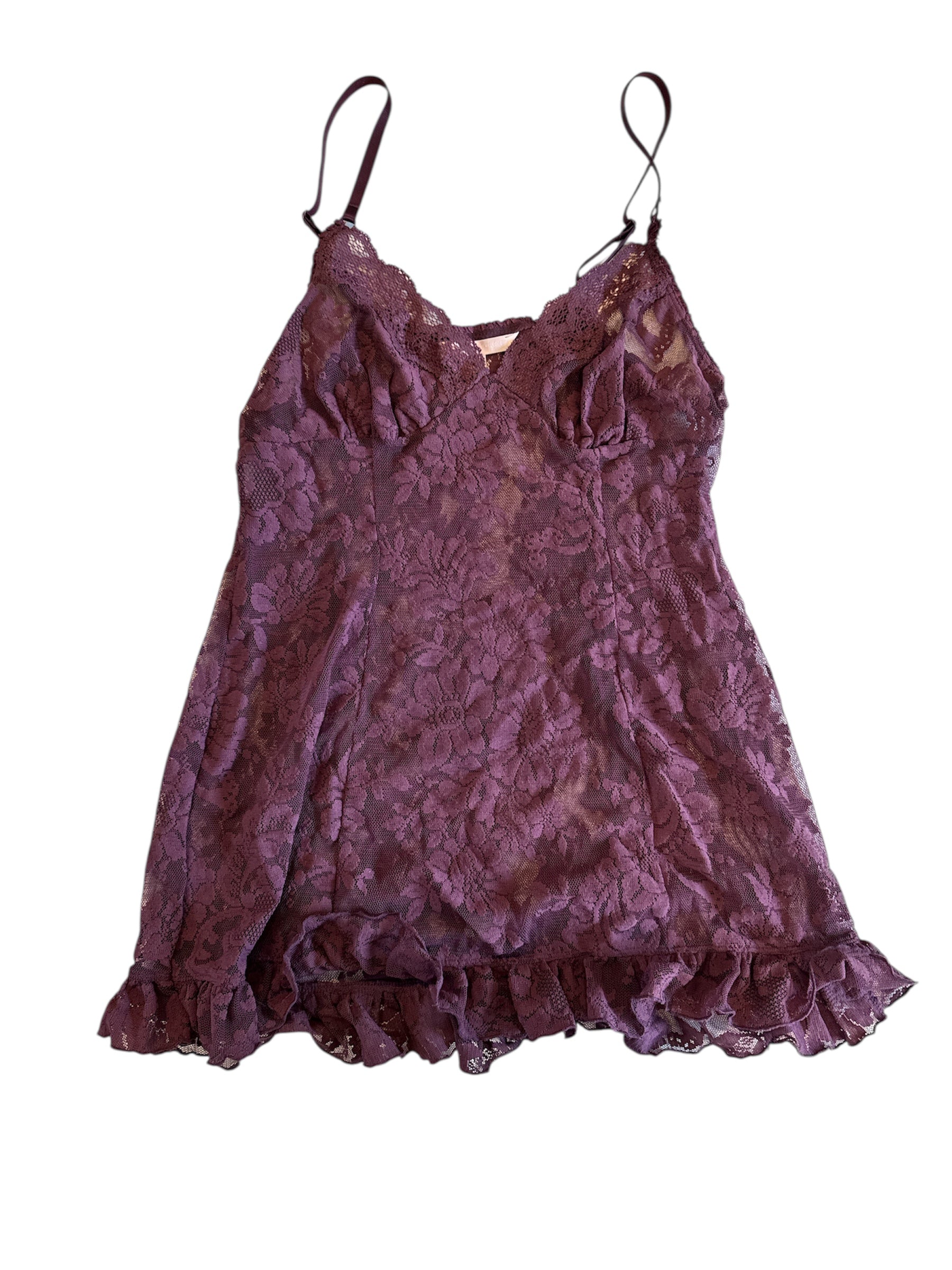 purple victorias secret lace mini dress, m