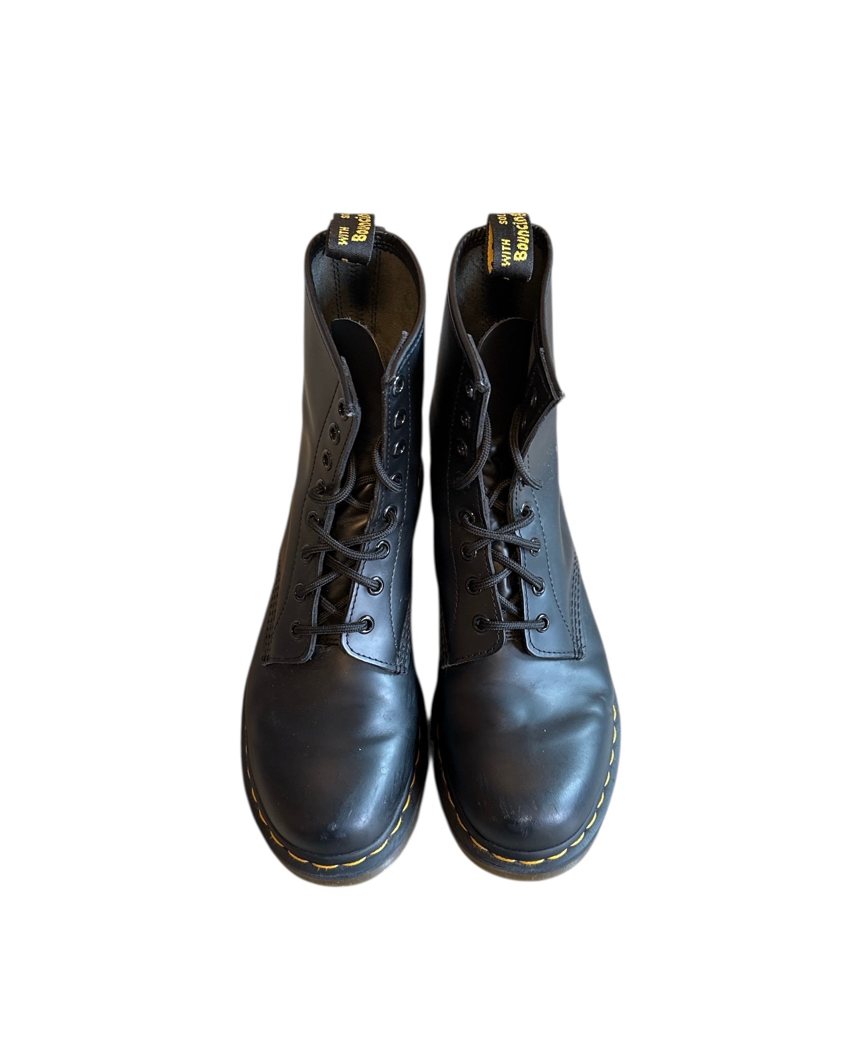 black dr martens combat boots, 9