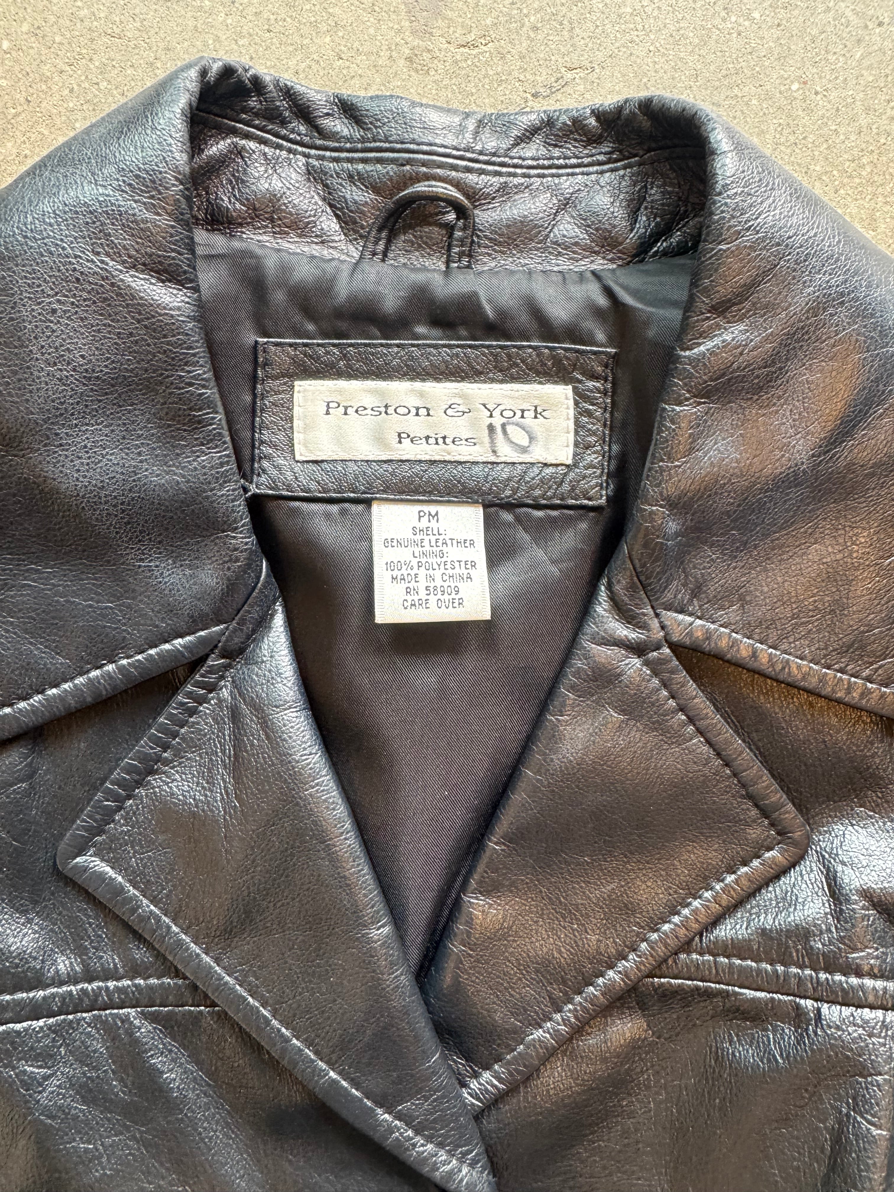 black preston & york leather blazer, Pm