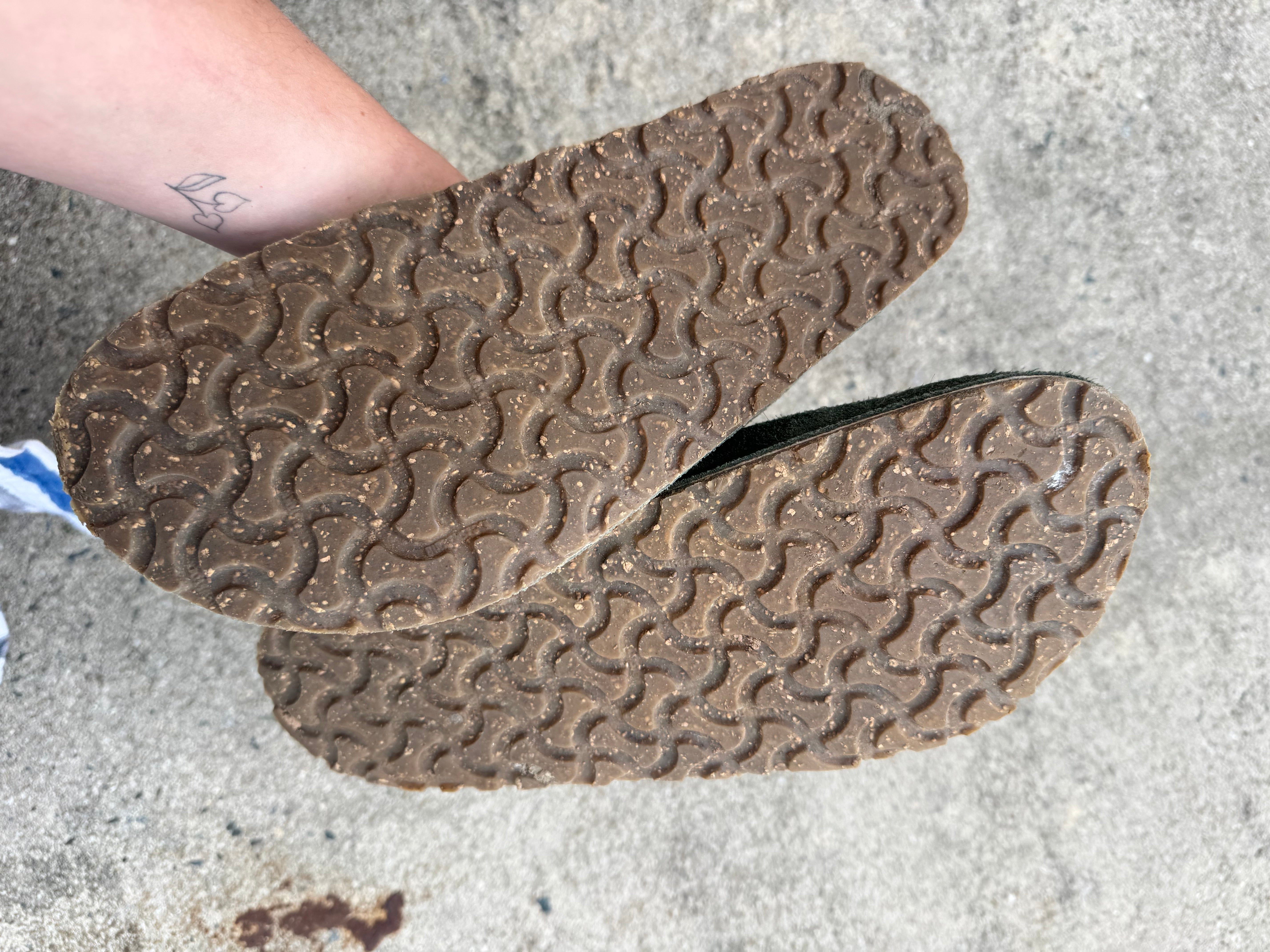 olive Birkenstocks clogs, 41 (womens 10)