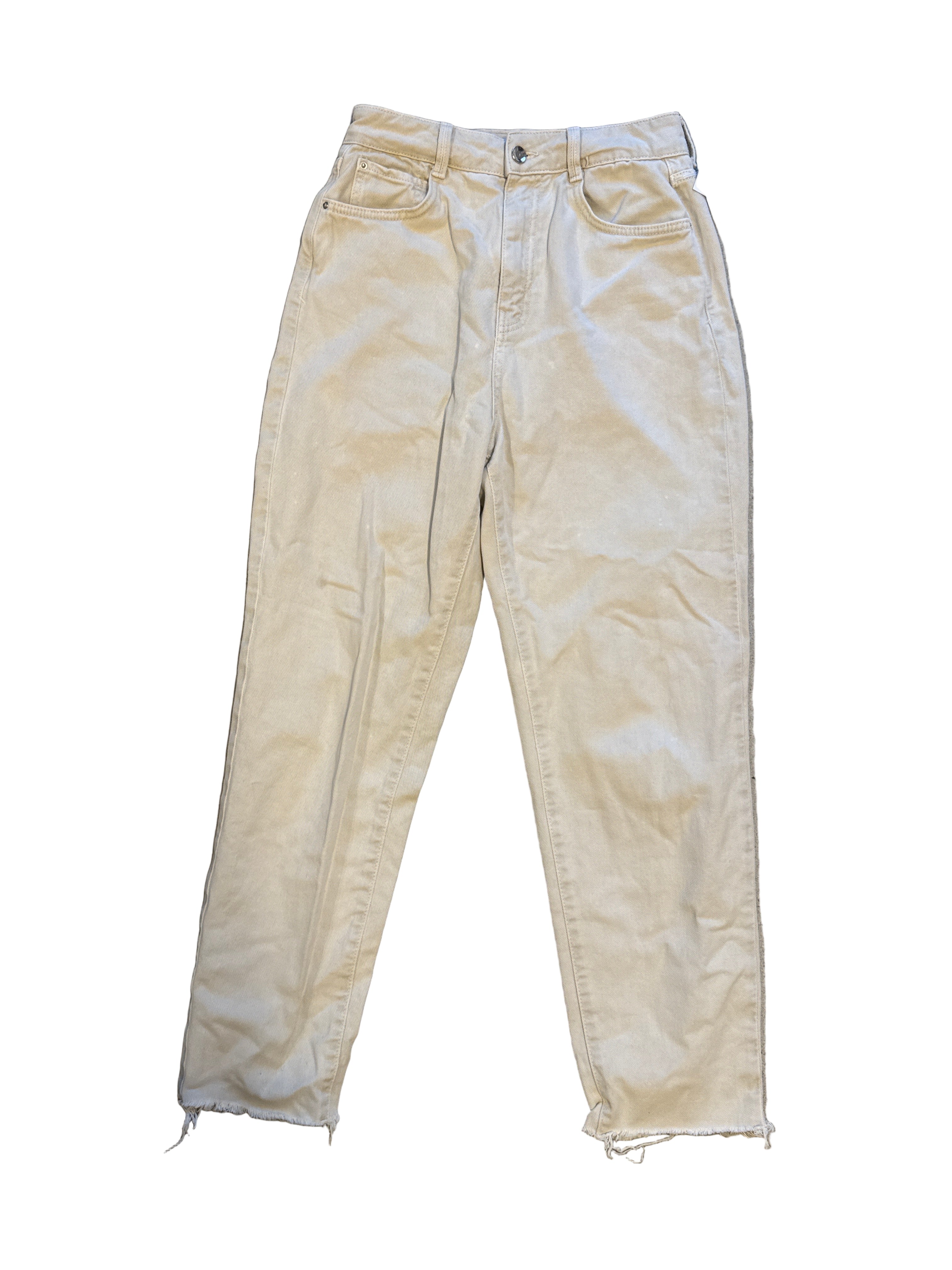 beige zara straight pant, 4