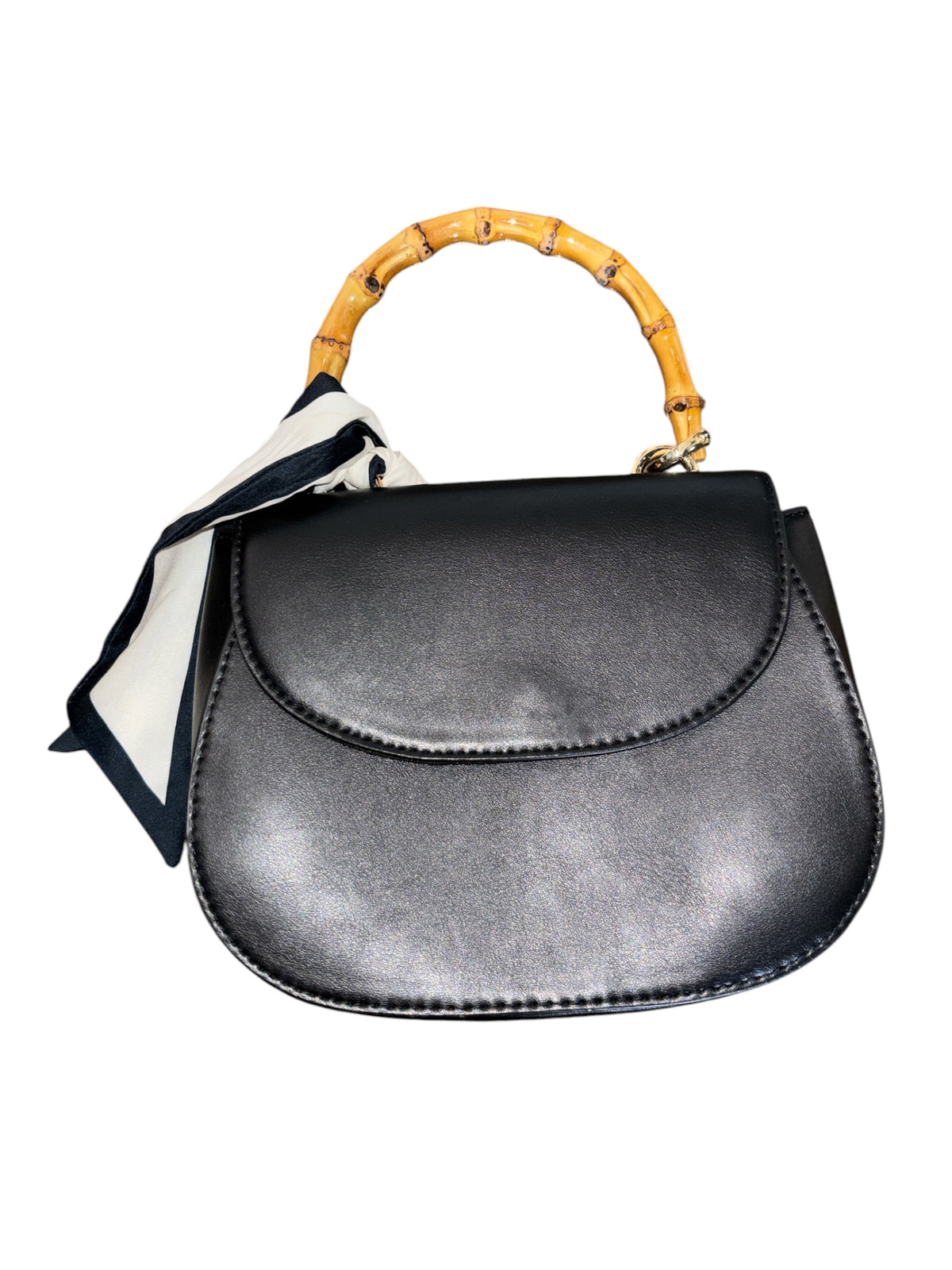 black a new day wooden handle bag