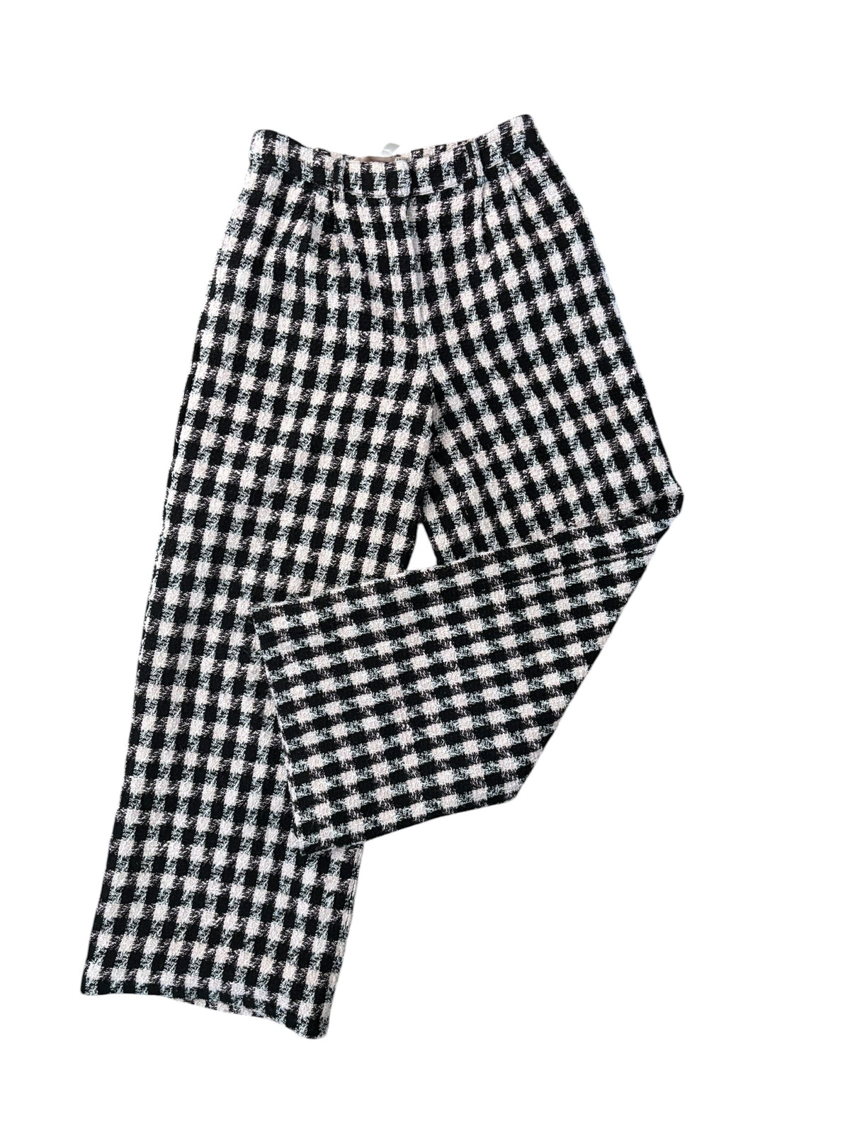 pink black hutch Tweed plaid pant, 0