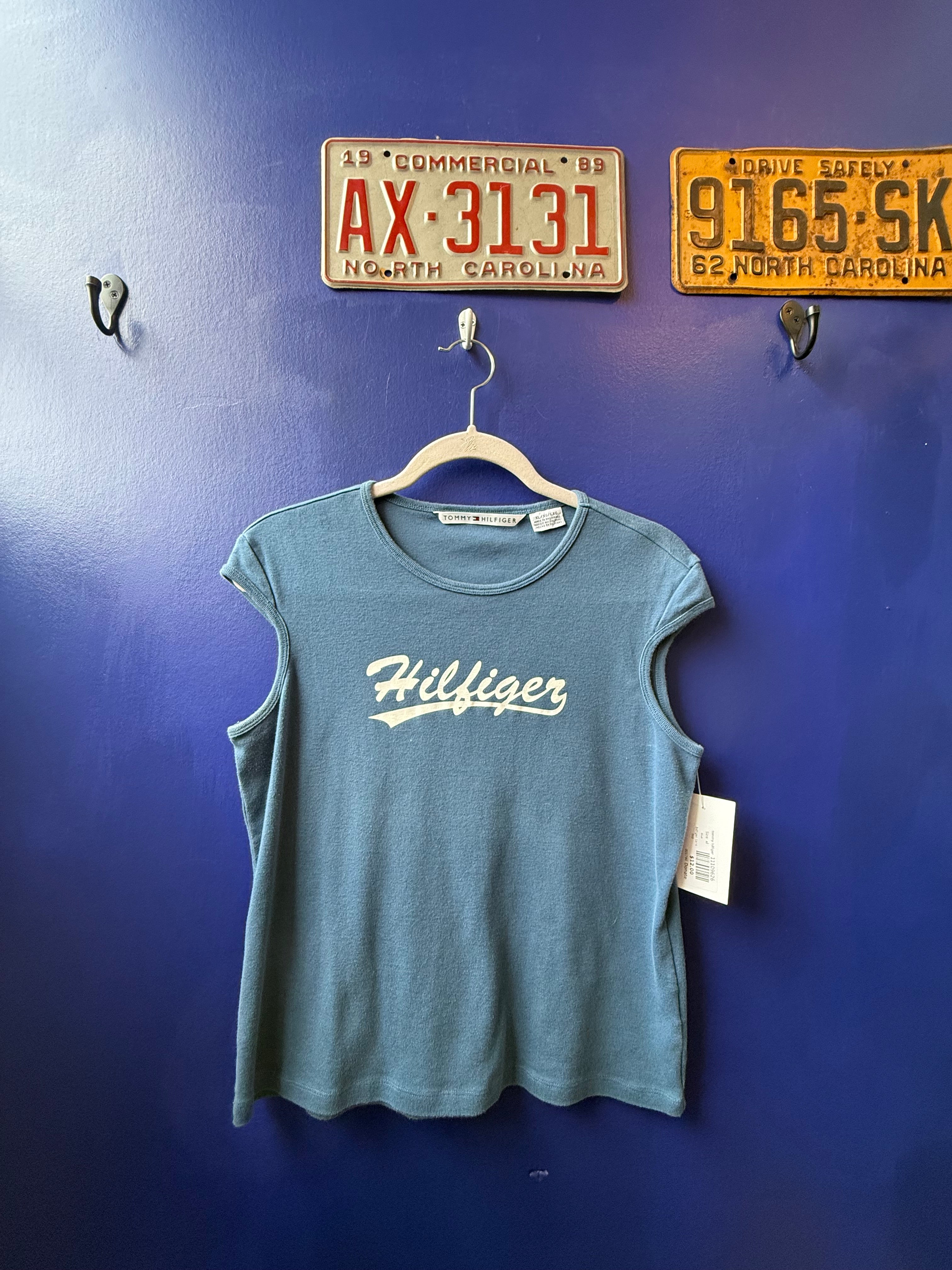 blue tommy hilfiger hilfiger tank top, xl