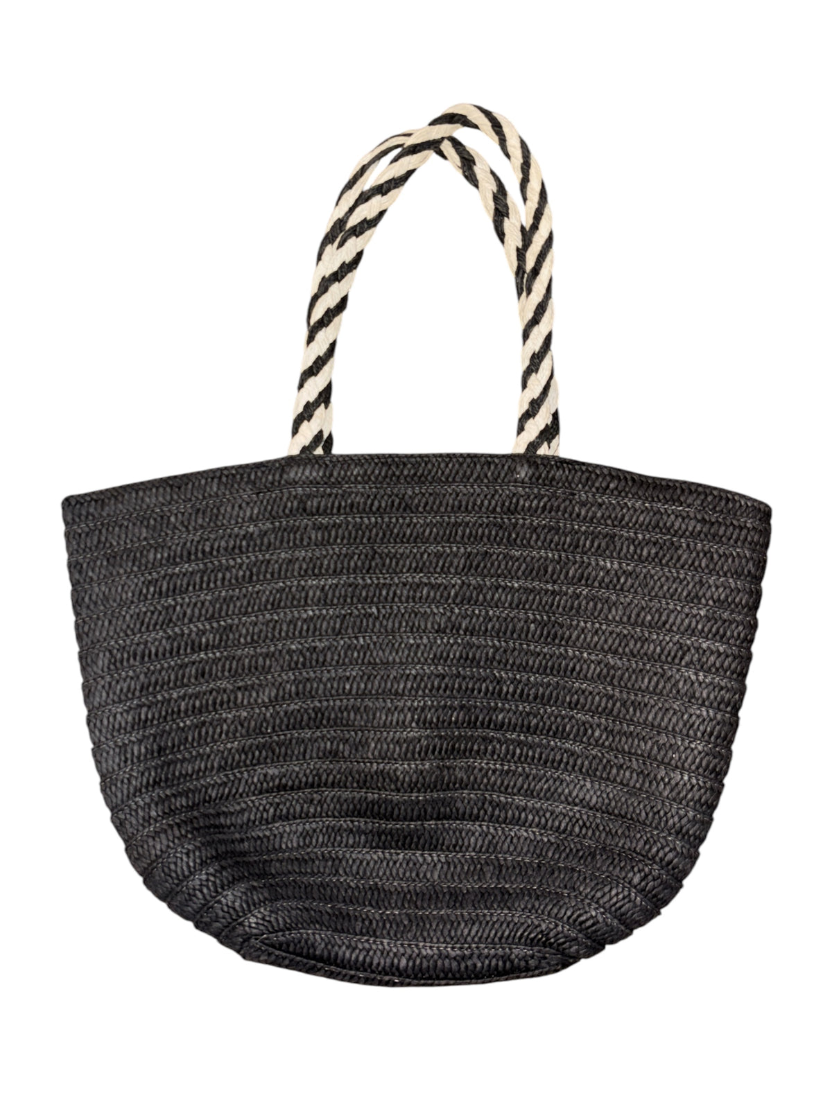 black white  large woven tote