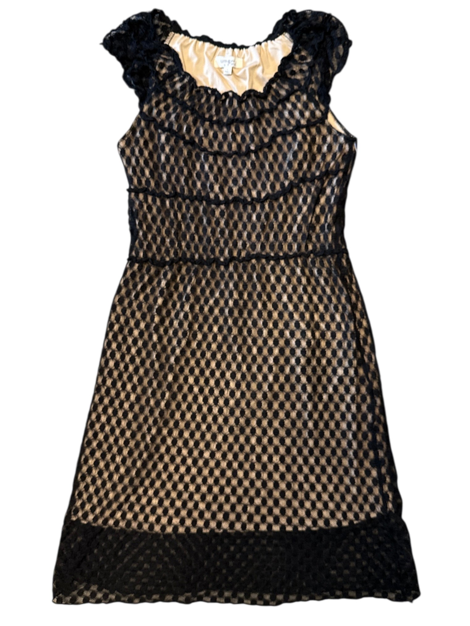 Black tan Umgee Lace midi dress, L