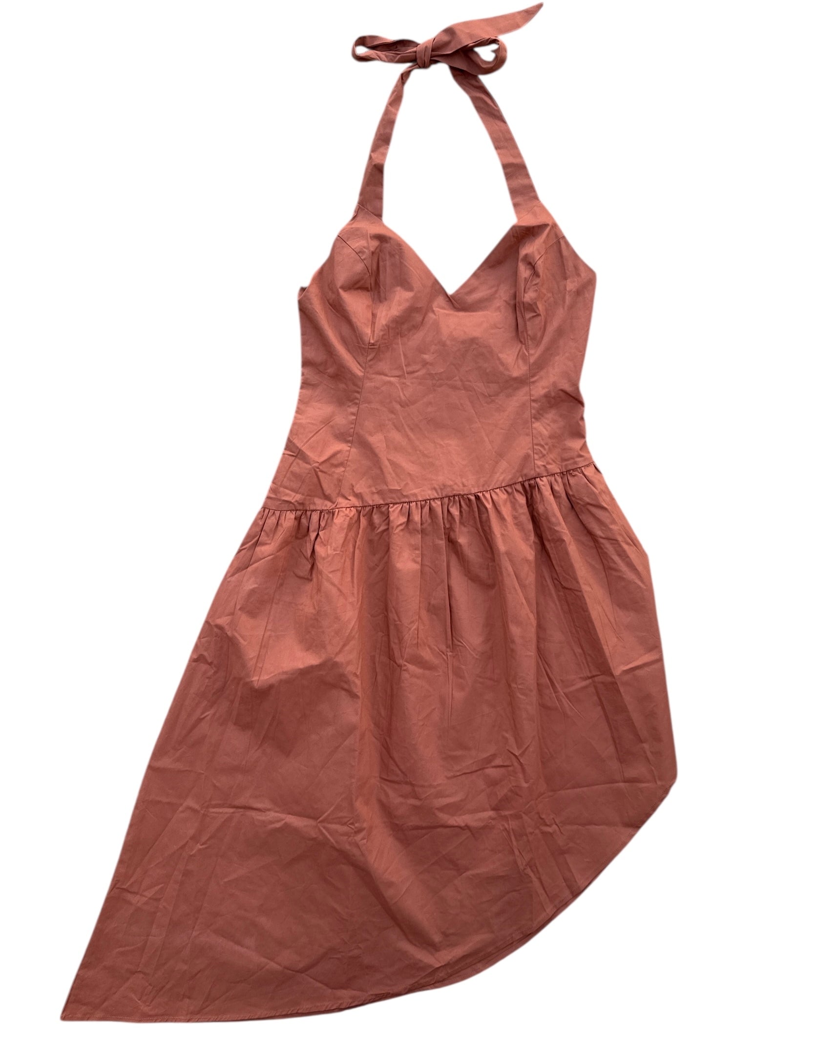 Brown Fashionnova Halter asymmetrical dress, L