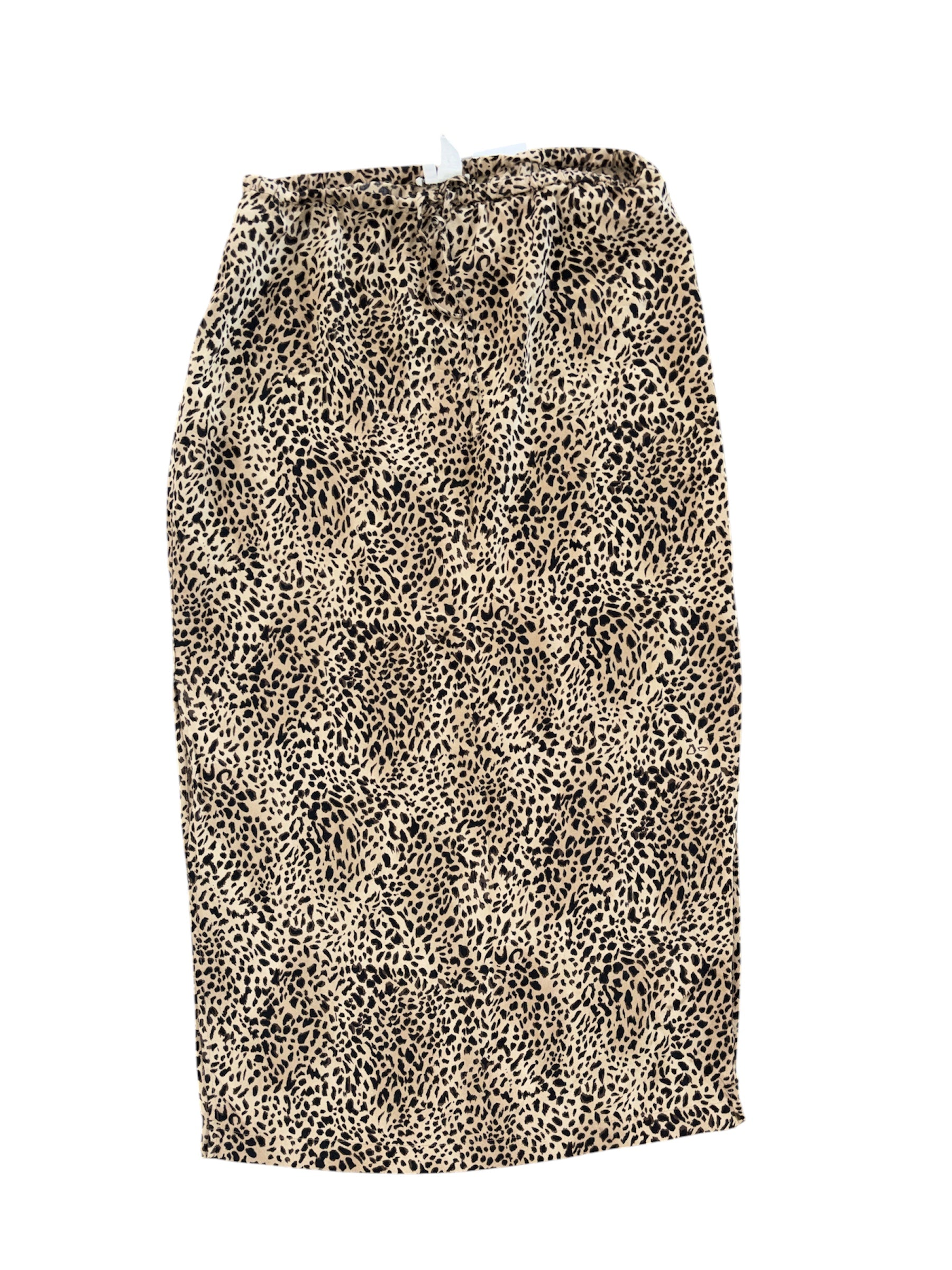 brown allison taylor 100% silk animal print maxi skrit, m