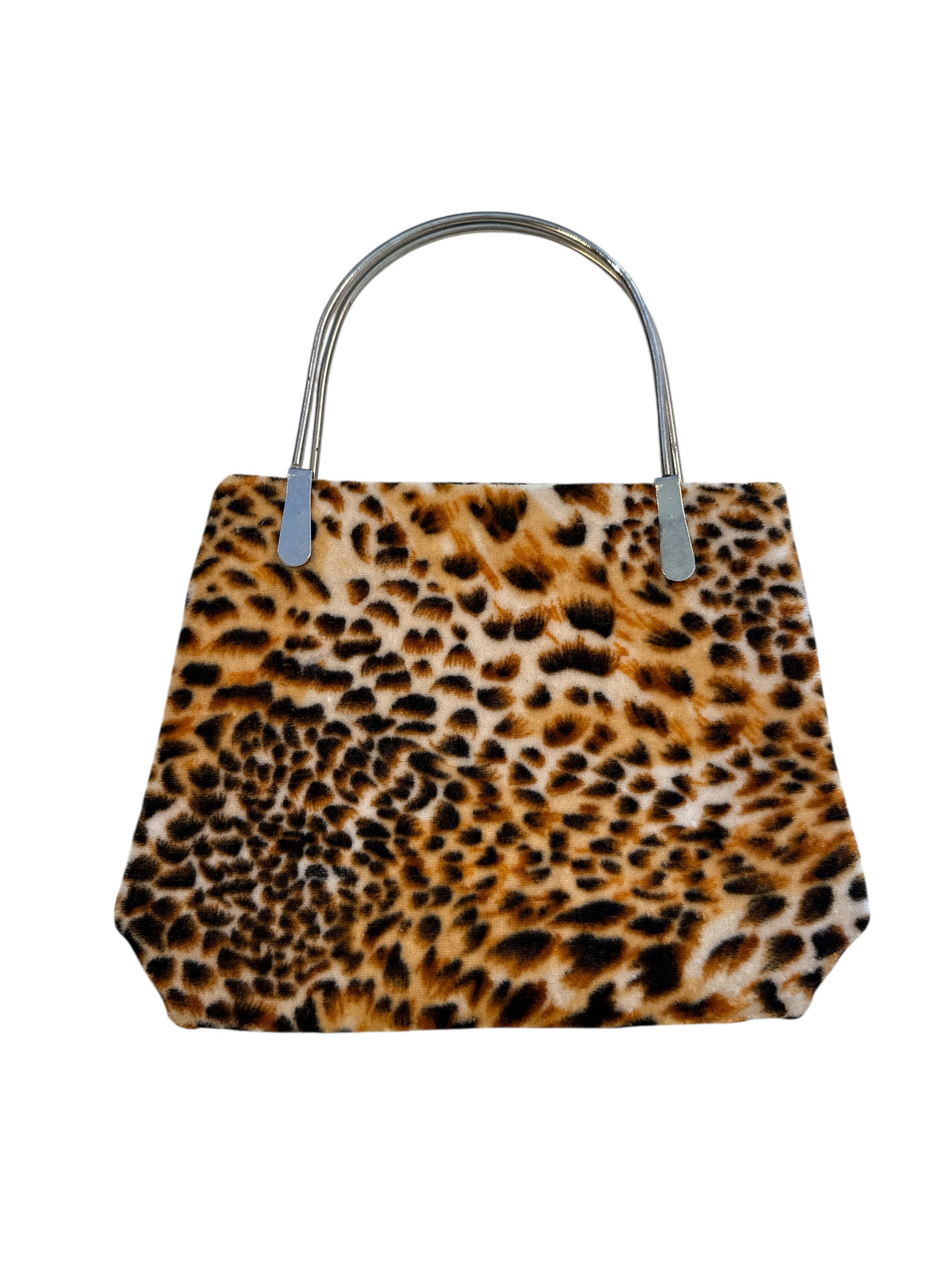 brown multi  leopard tiny hand bag