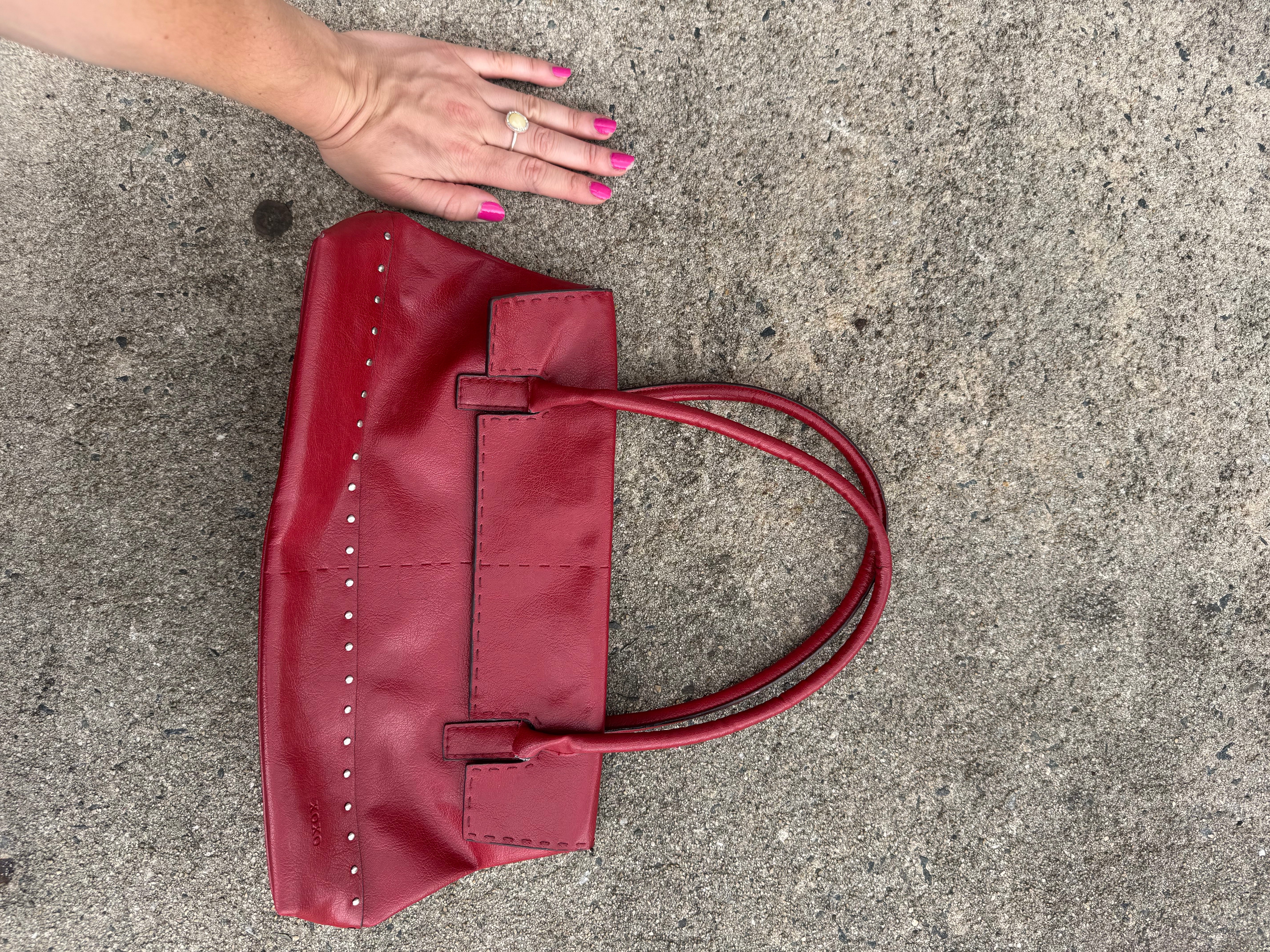 Red Xoxo Bag w/ mini studs