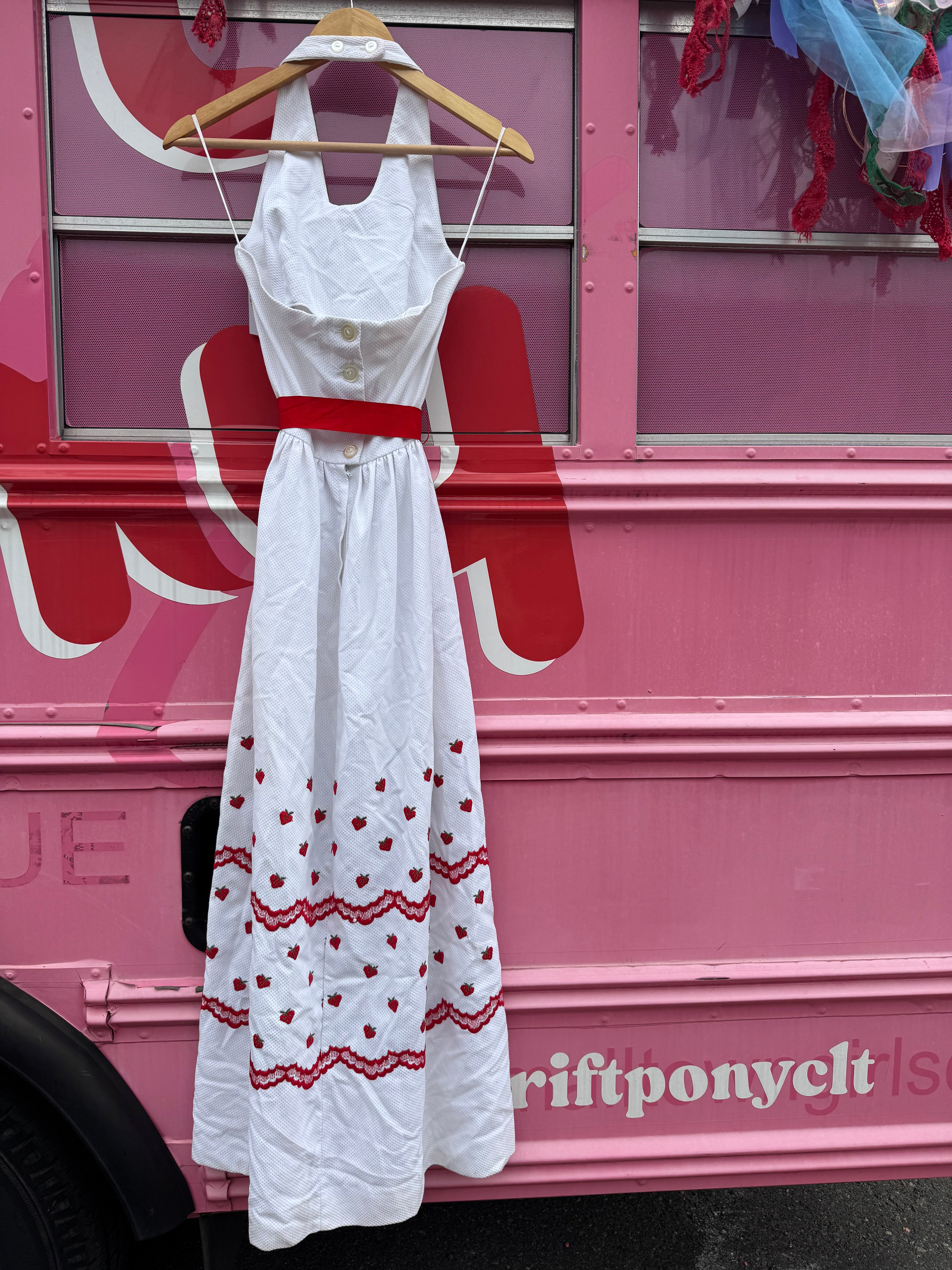 white red mr. b strawberry halter dress, 8
