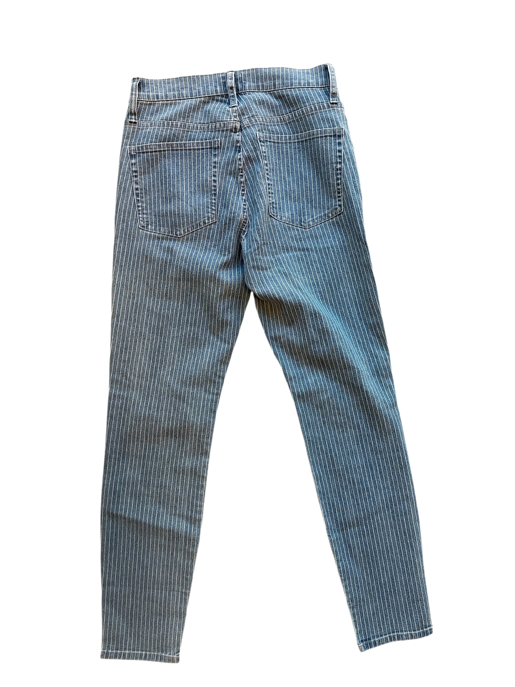 blue j crew pinstripe jeans, 27