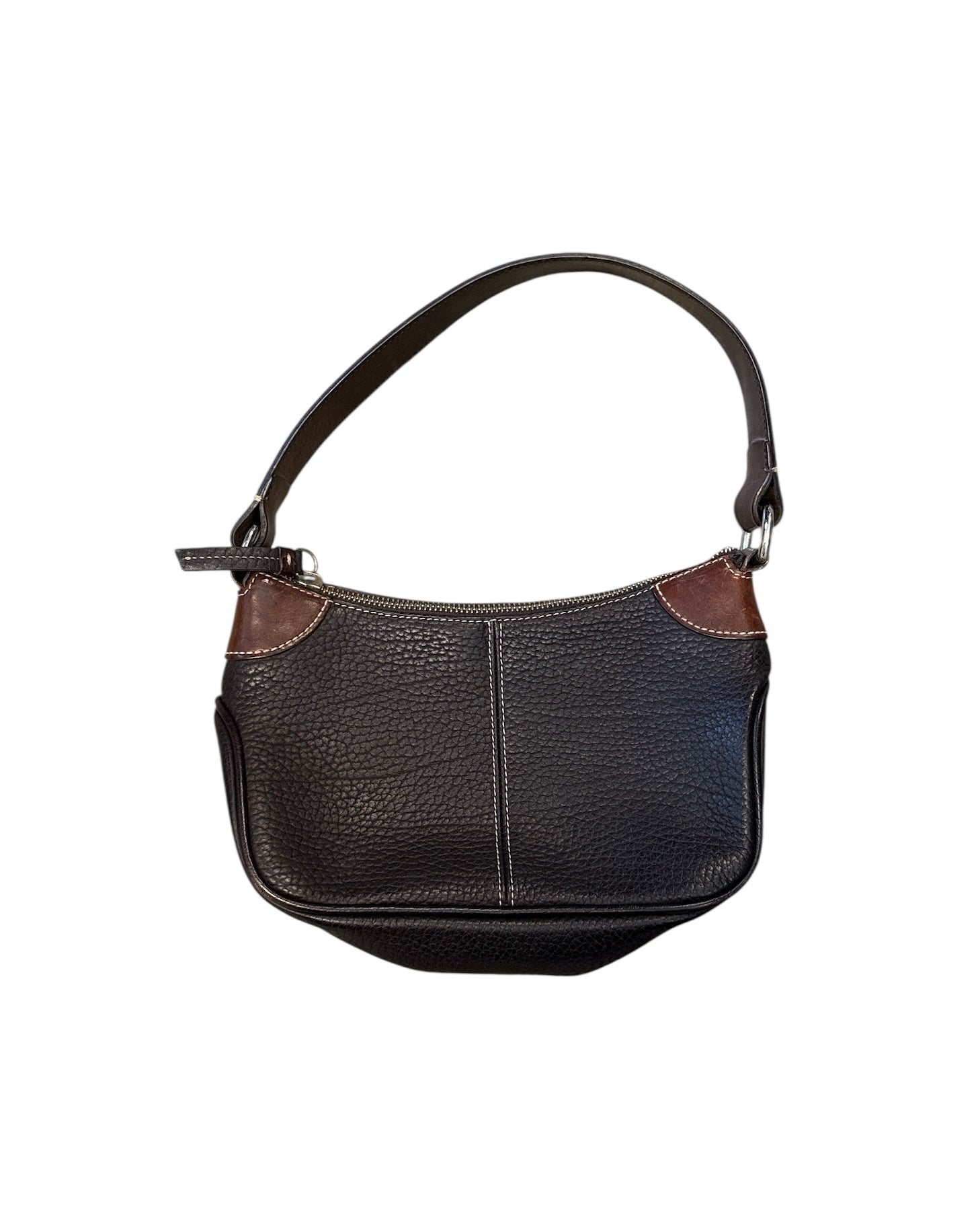 black brown dooney & bourke leather mini purse