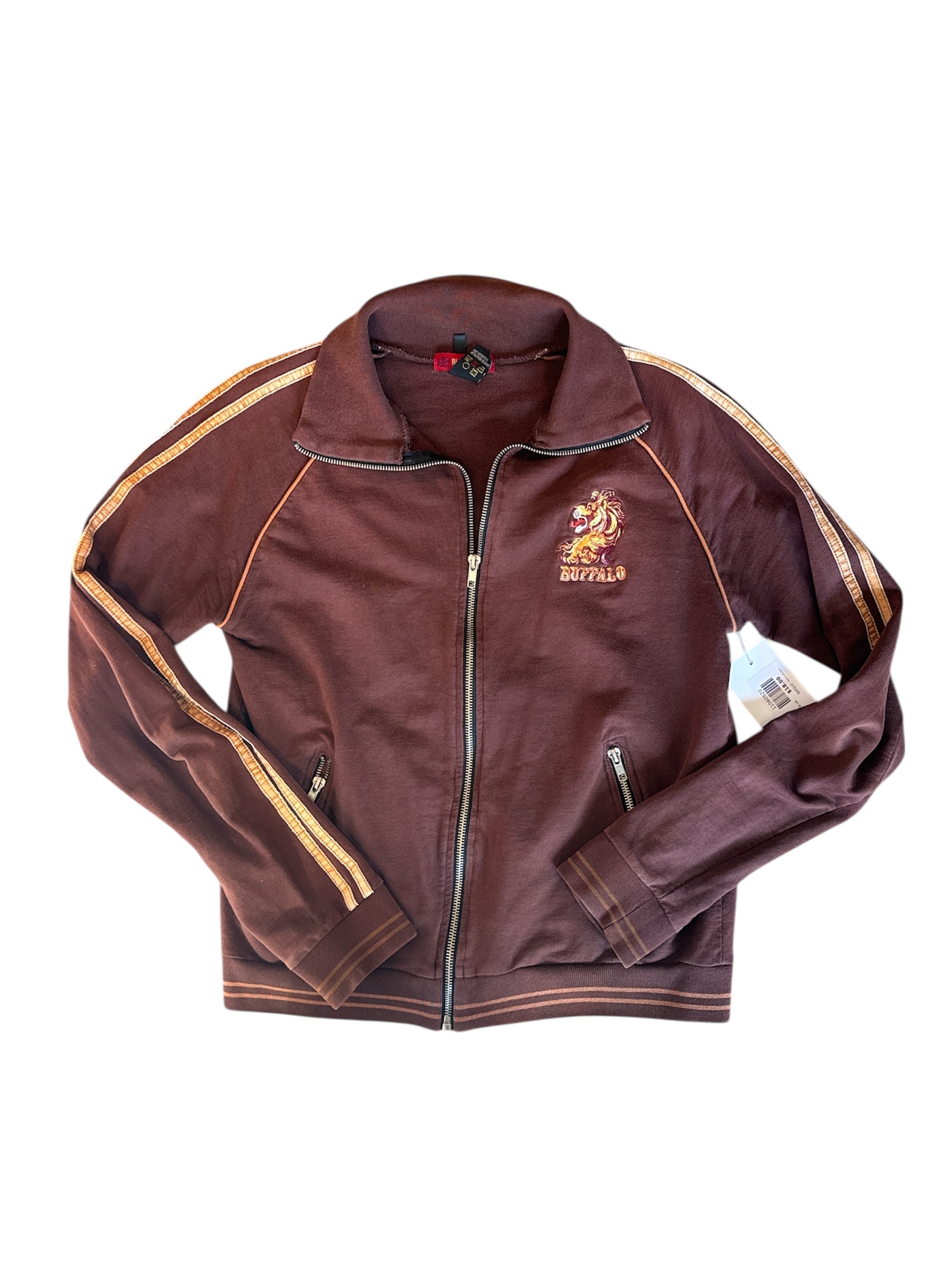 brown buffalo track zip up, s