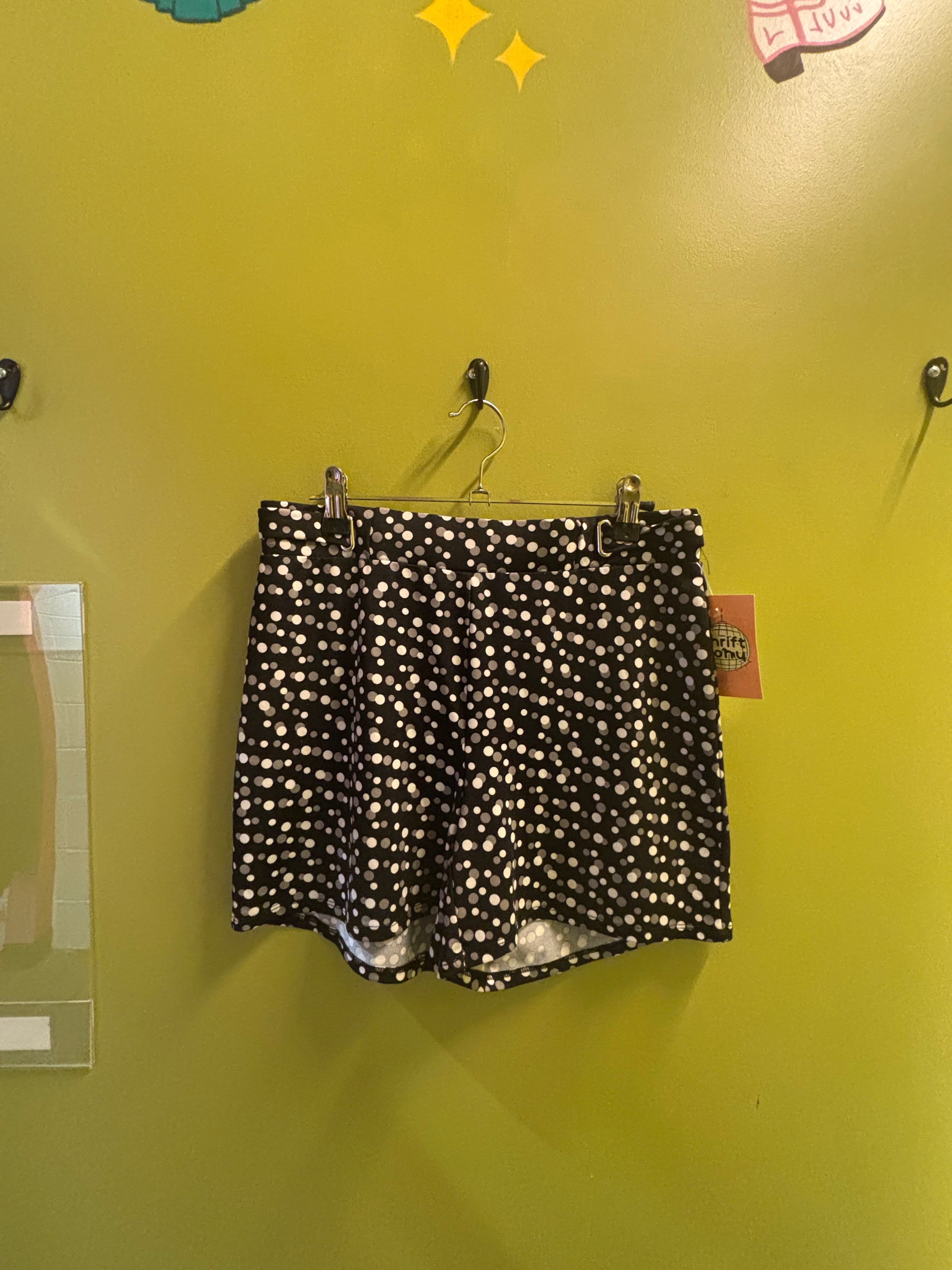 black retrology polka dot shorts, small