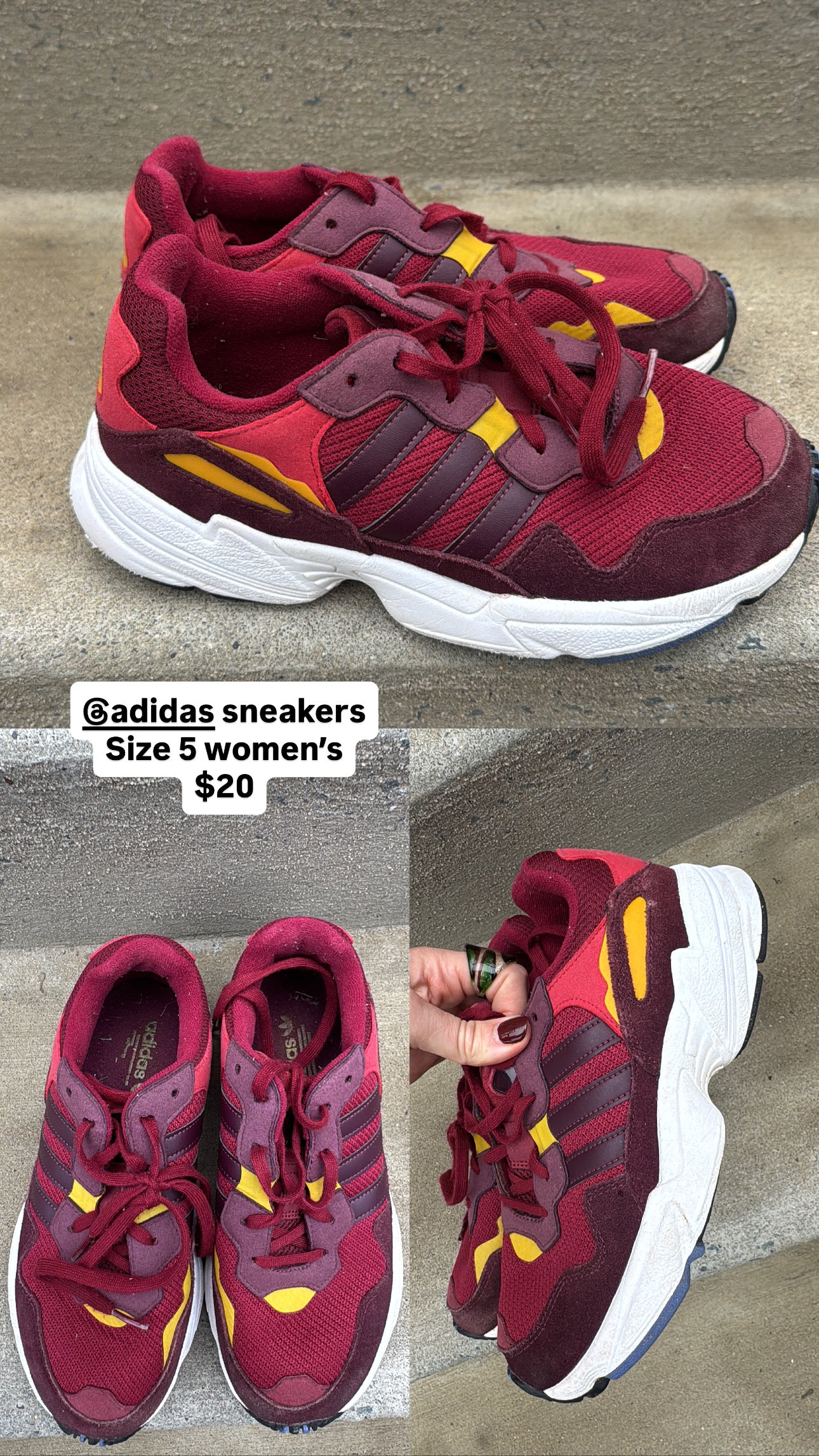 red yellow adidas sneakers, 5