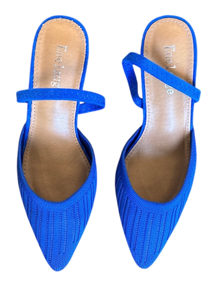 blue enelauge NIB pointy toe kitten heels, 39