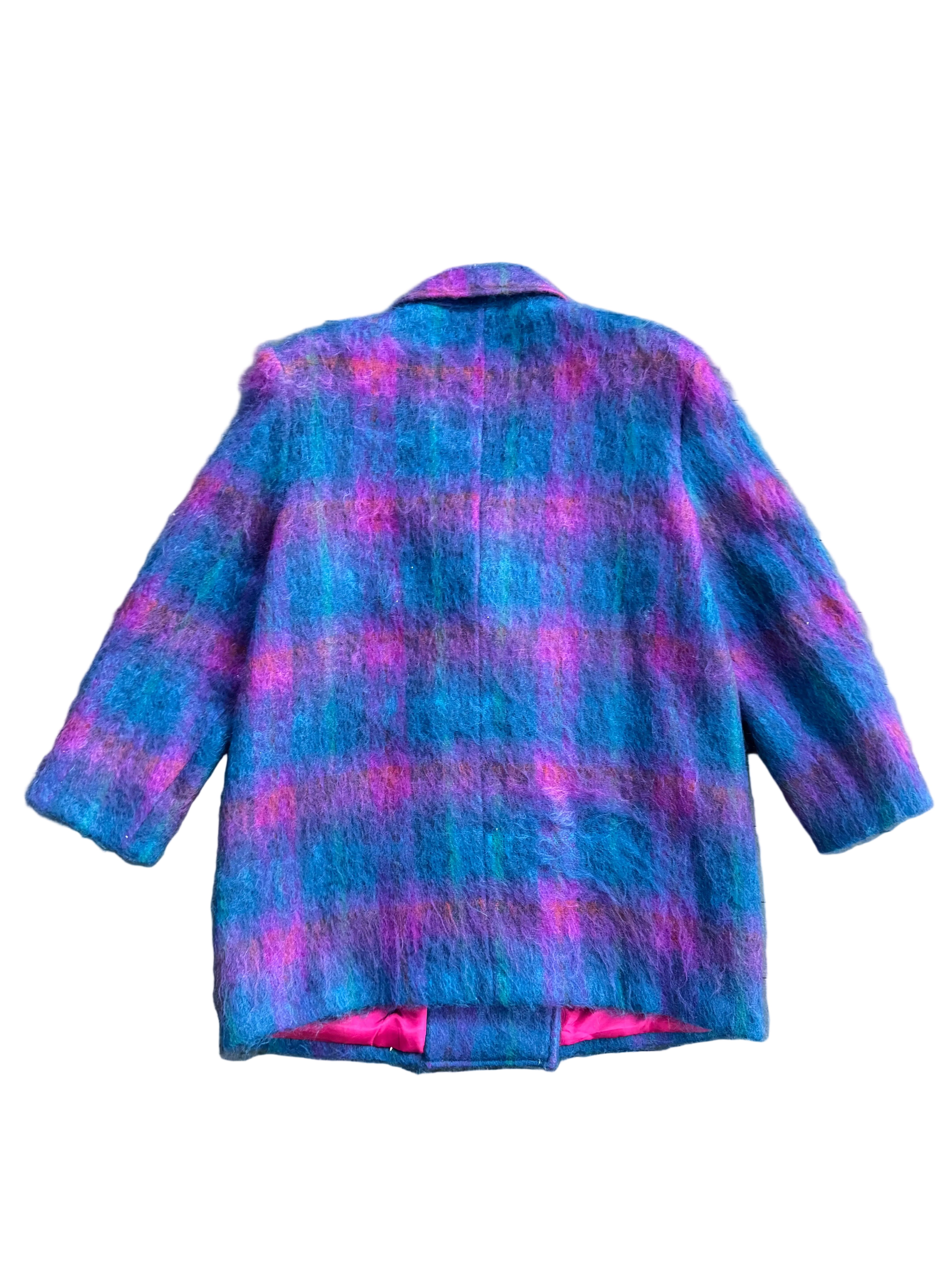 blue purple george david fashions vtg mohair angora blend jacket, 14