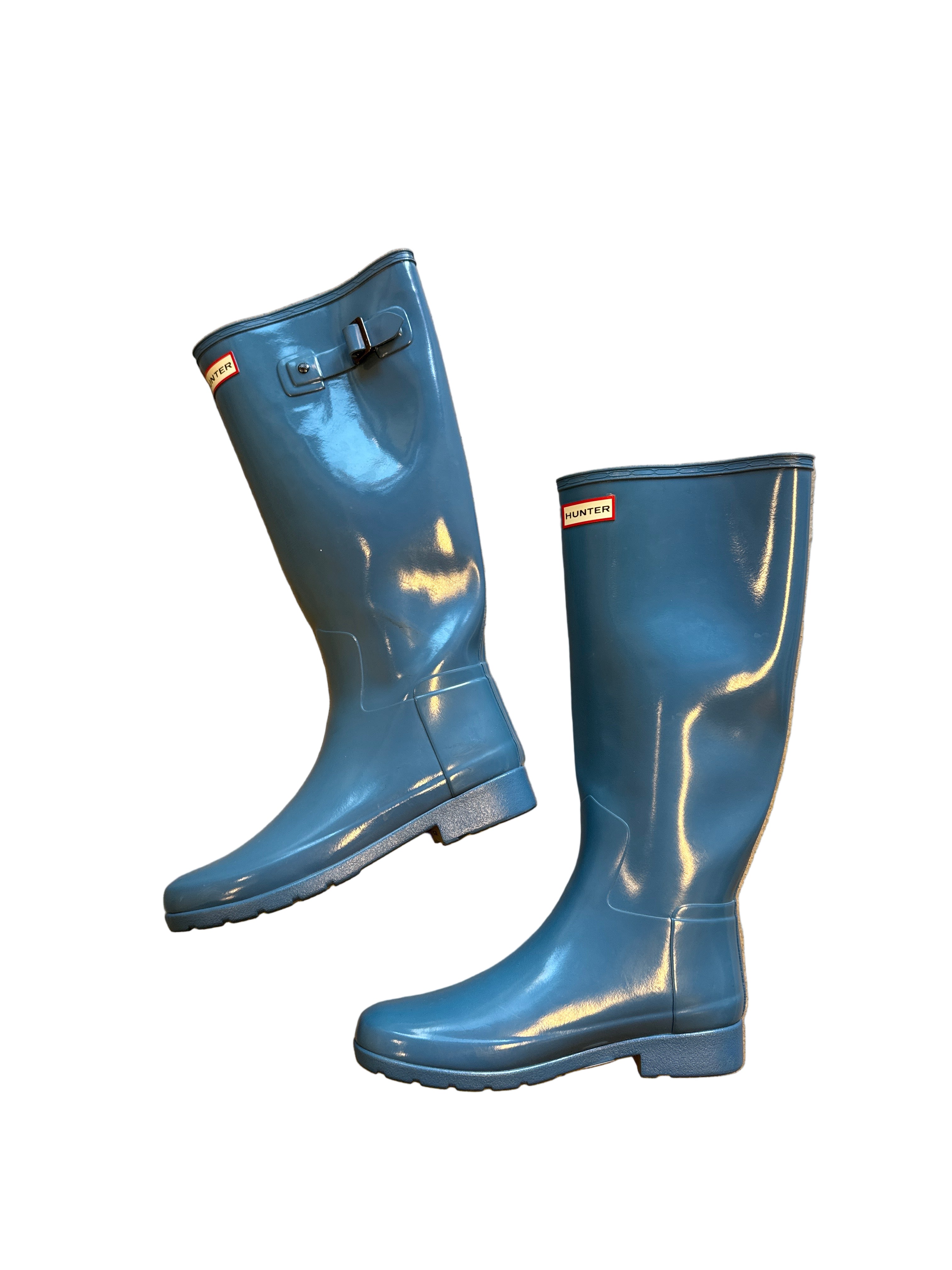 blue Hunter tall rain boots, 7 1/2