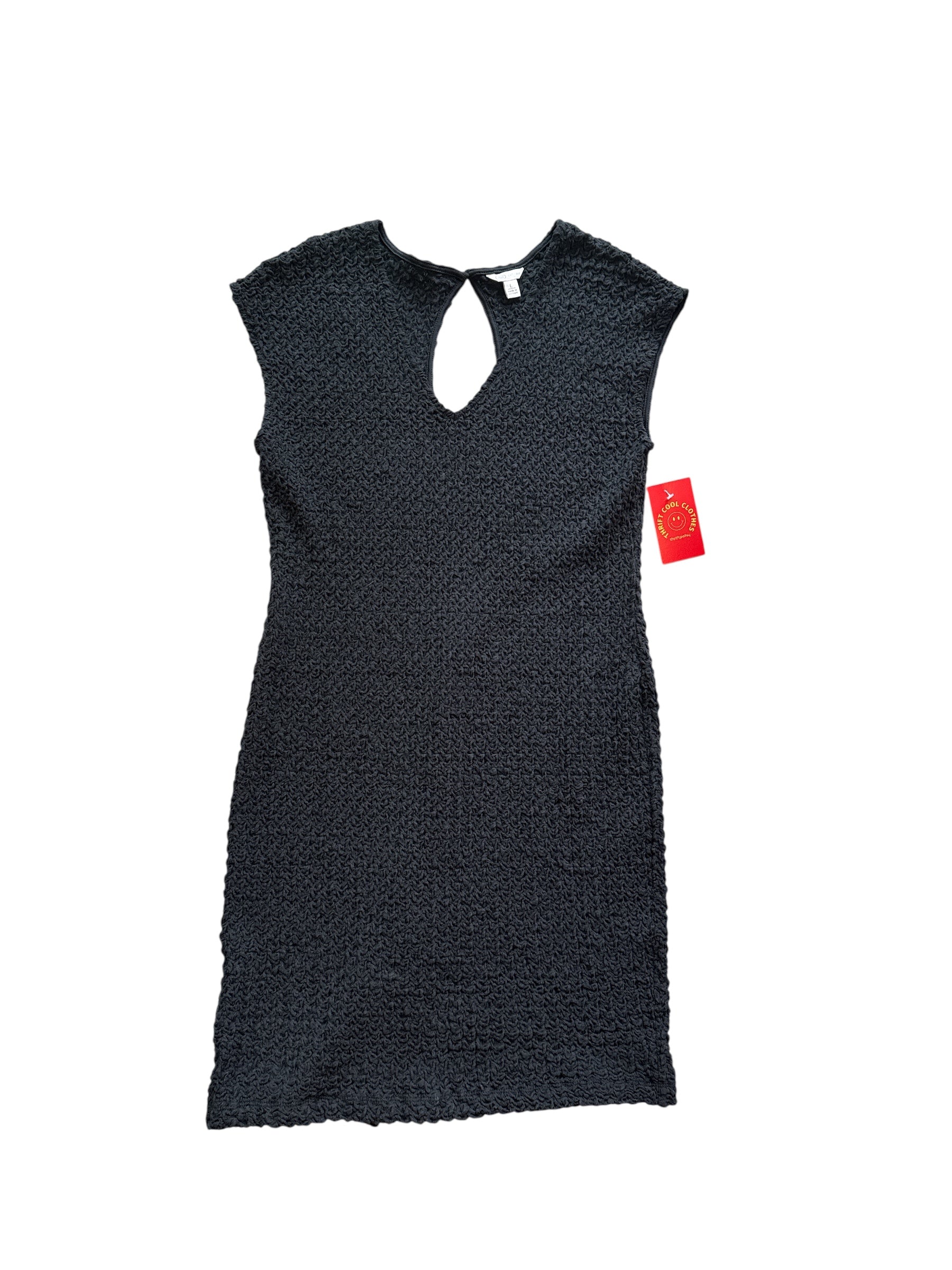 black cato ss textured dress, L