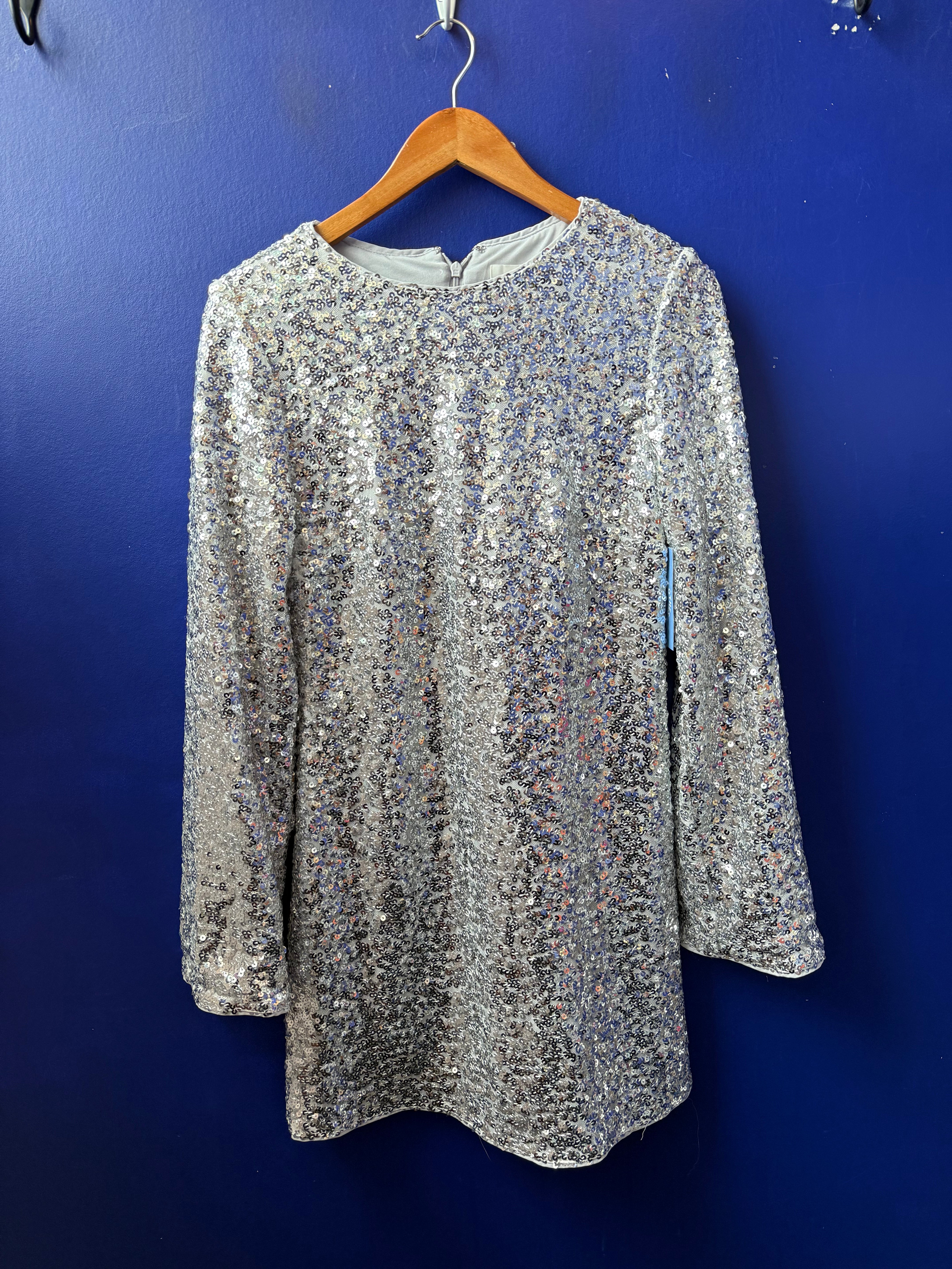 silver h&m sequin dress, s