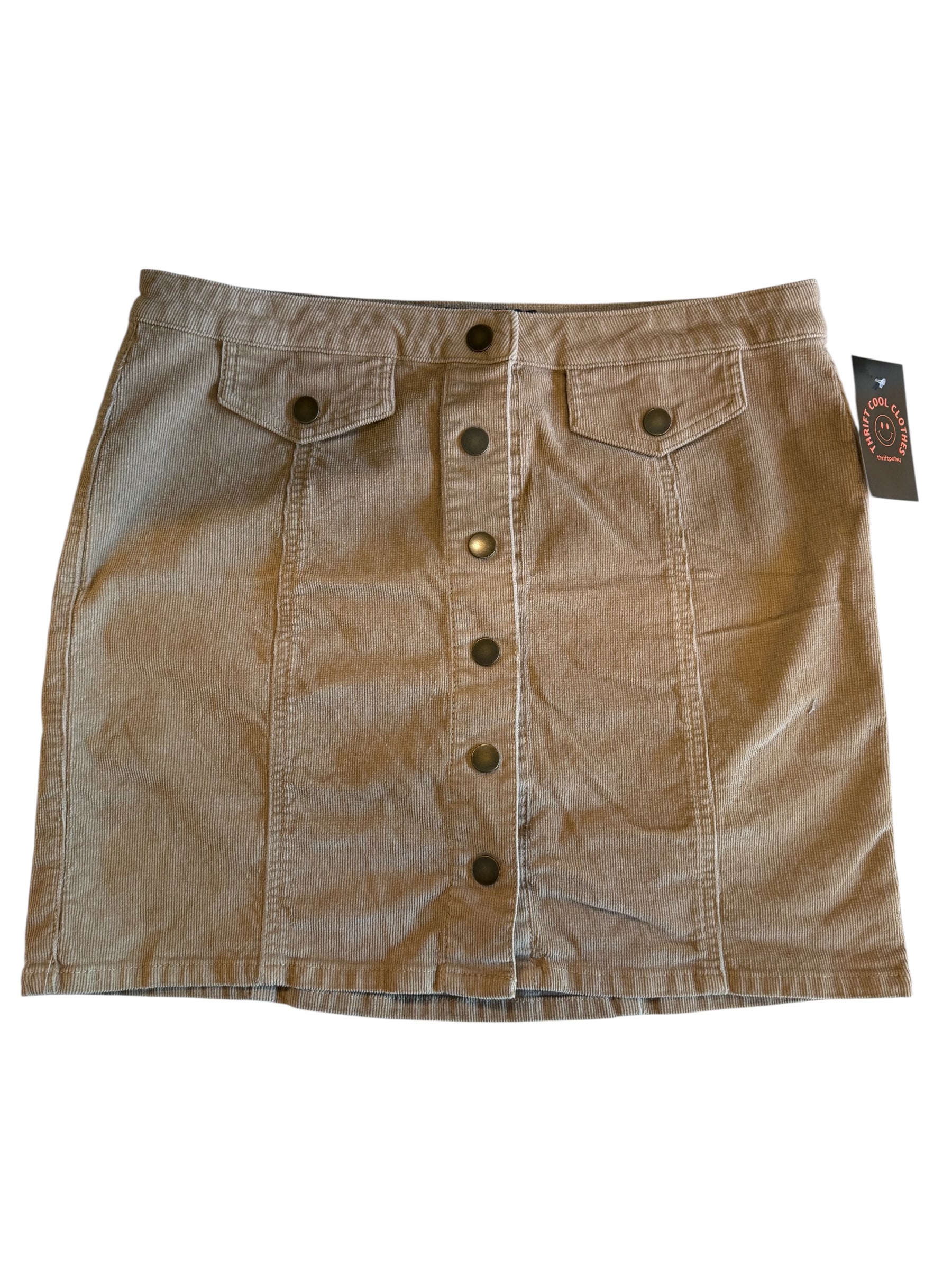 khaki blue spice cord button skirt, 13