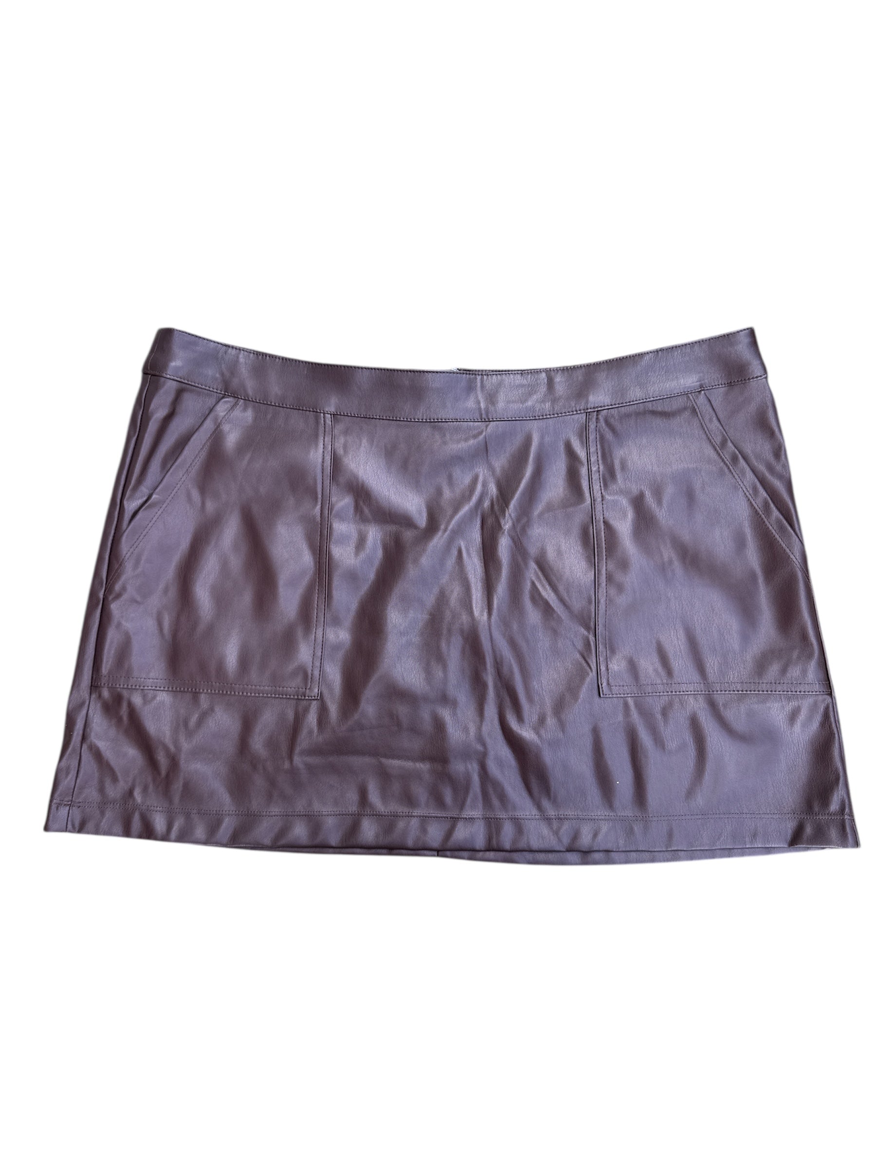 brown A new day faux leather mini skirt, xl