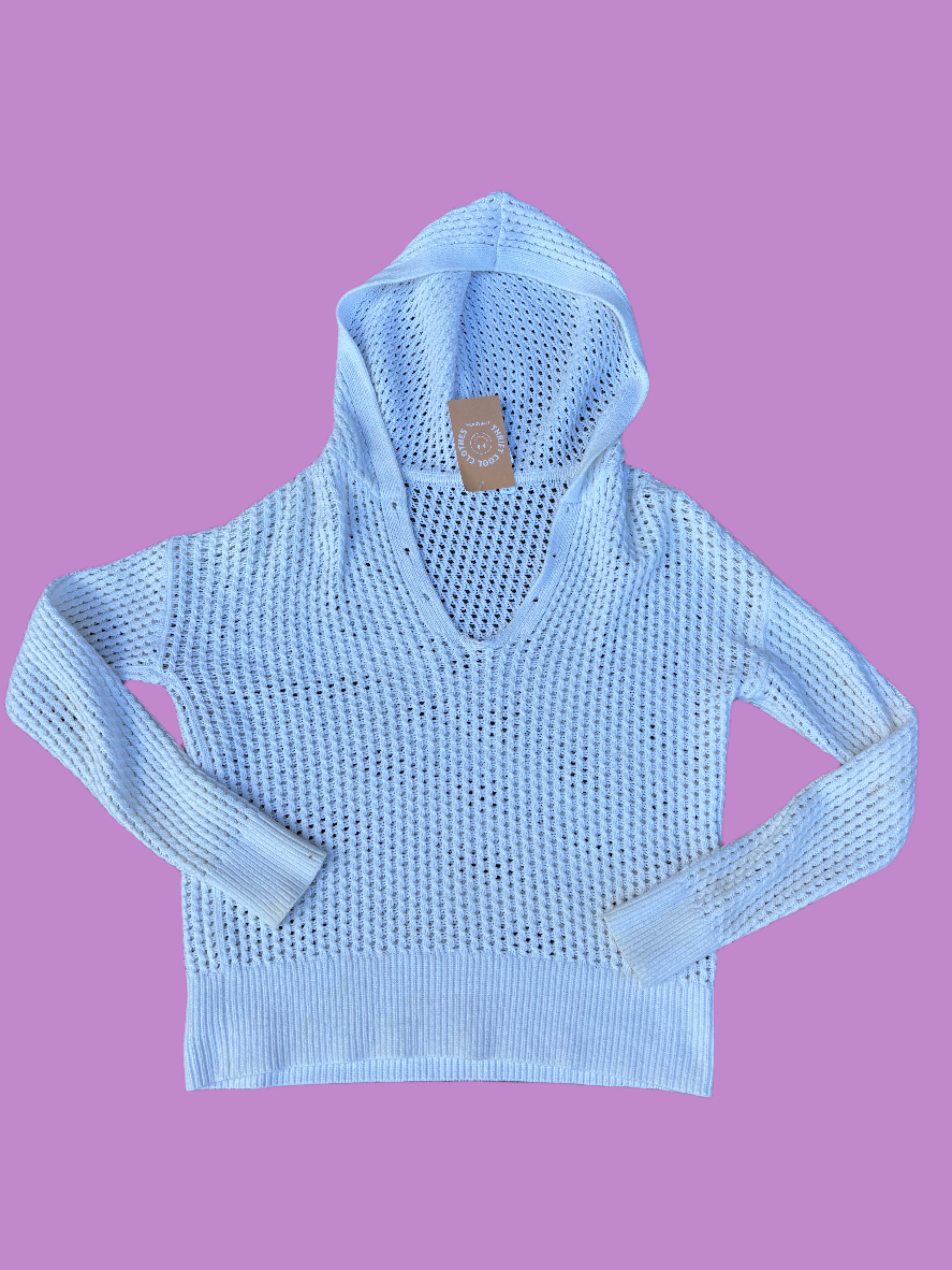 White Gap Loose knit hoodie, Xs