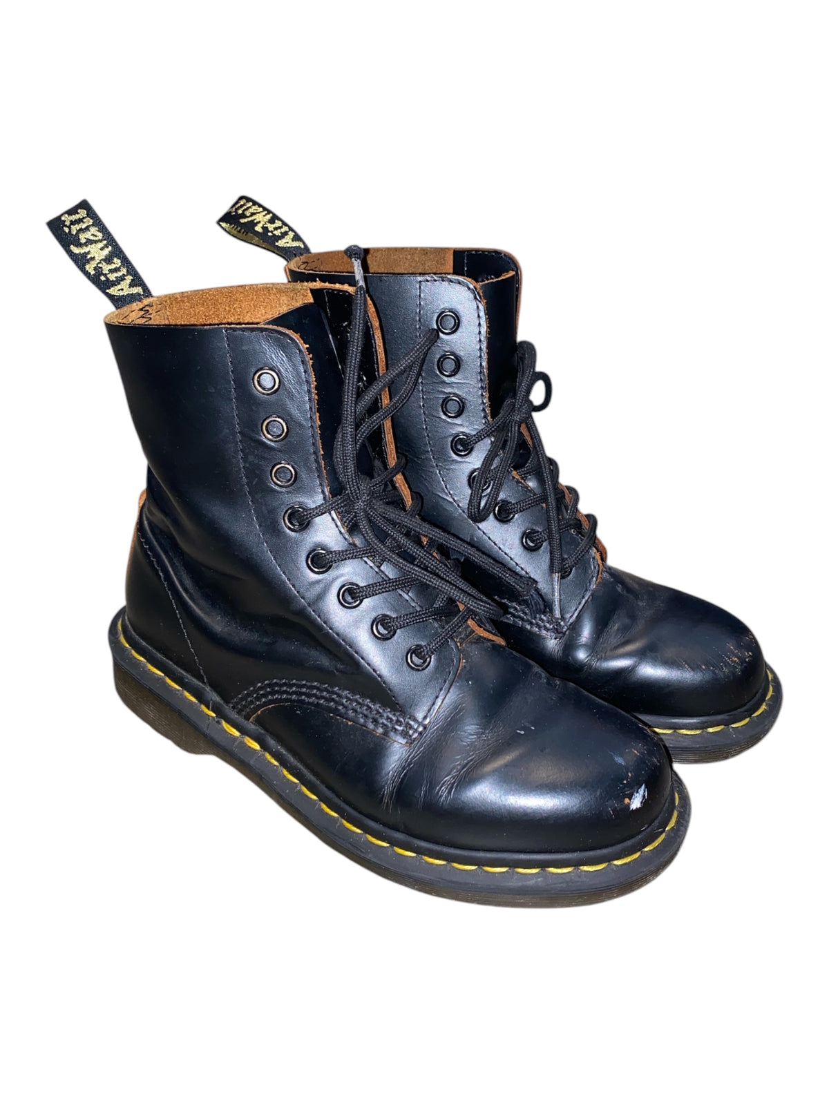 black dr marten combat boots, 8W
