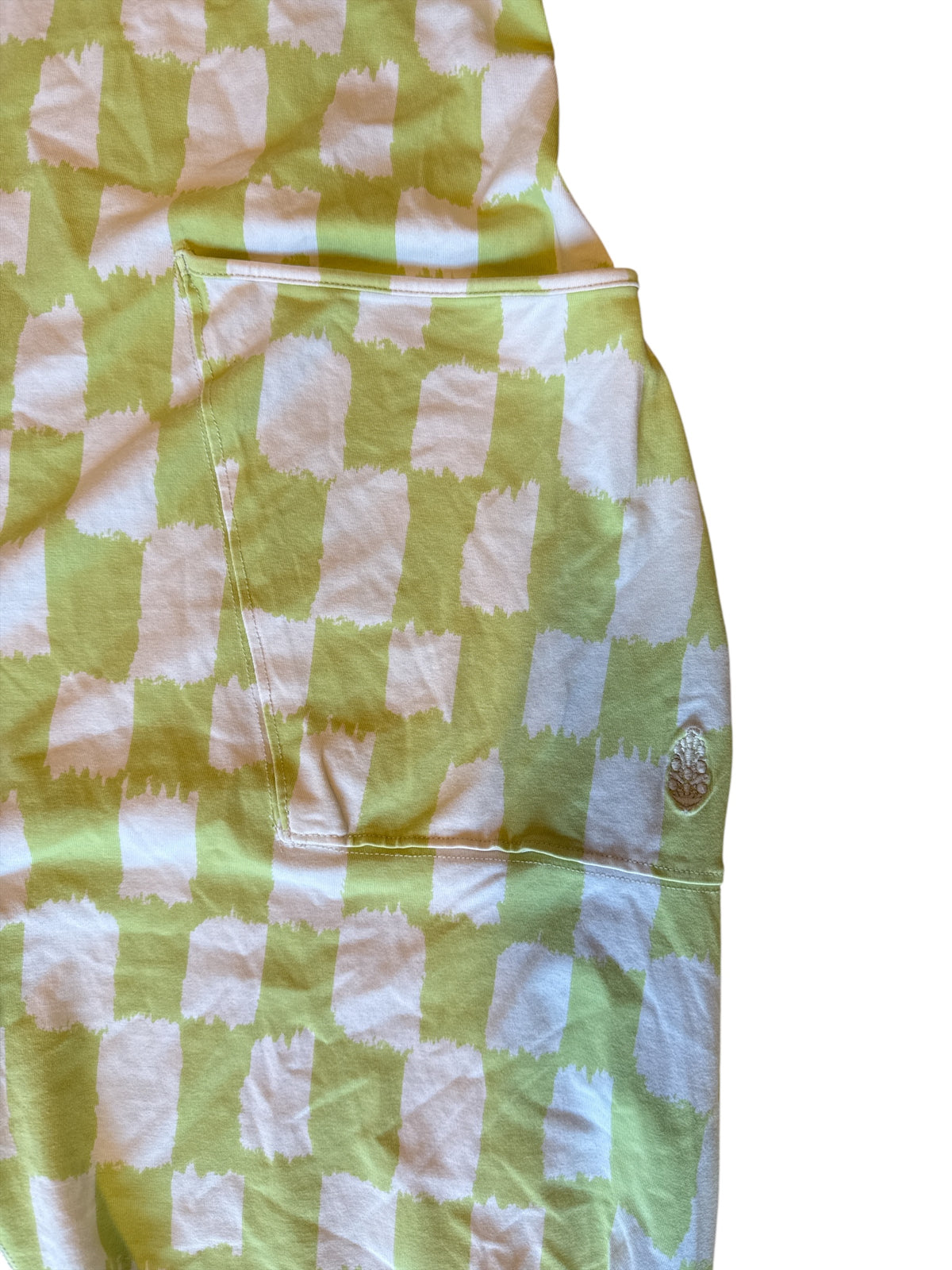 green white free people checkered overalls, s