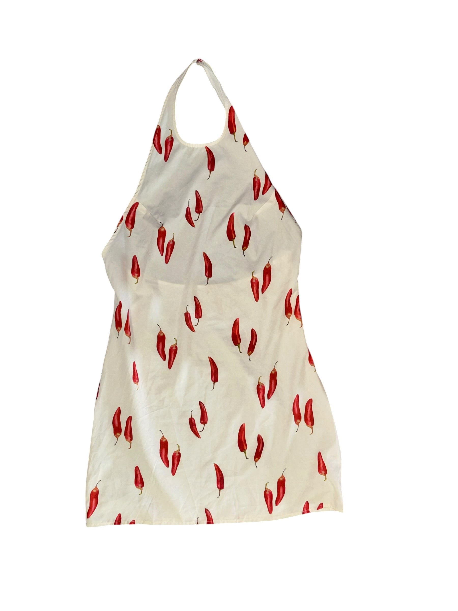 cream red  pepper halter dress,medium