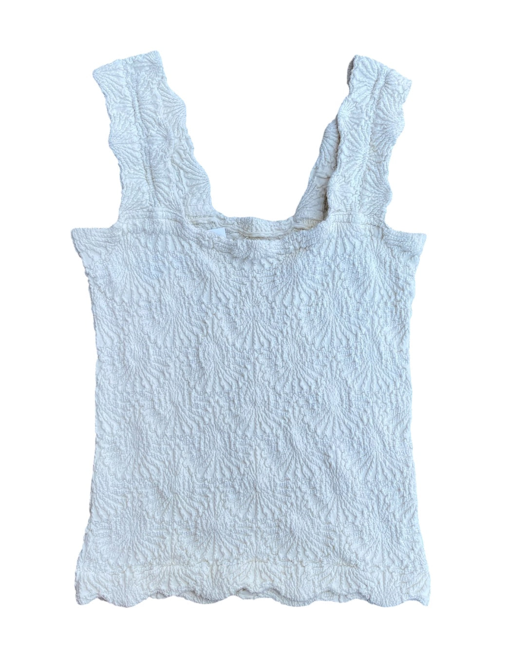 White Initmately Shell patterned tank, M