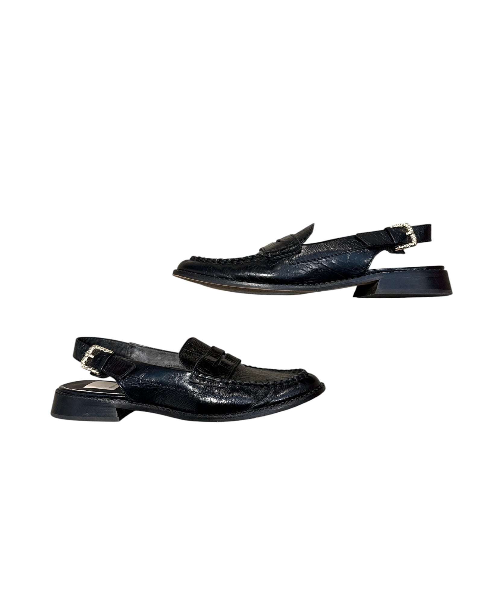 BLACK dolce vita textured sling back mules, 7.5w