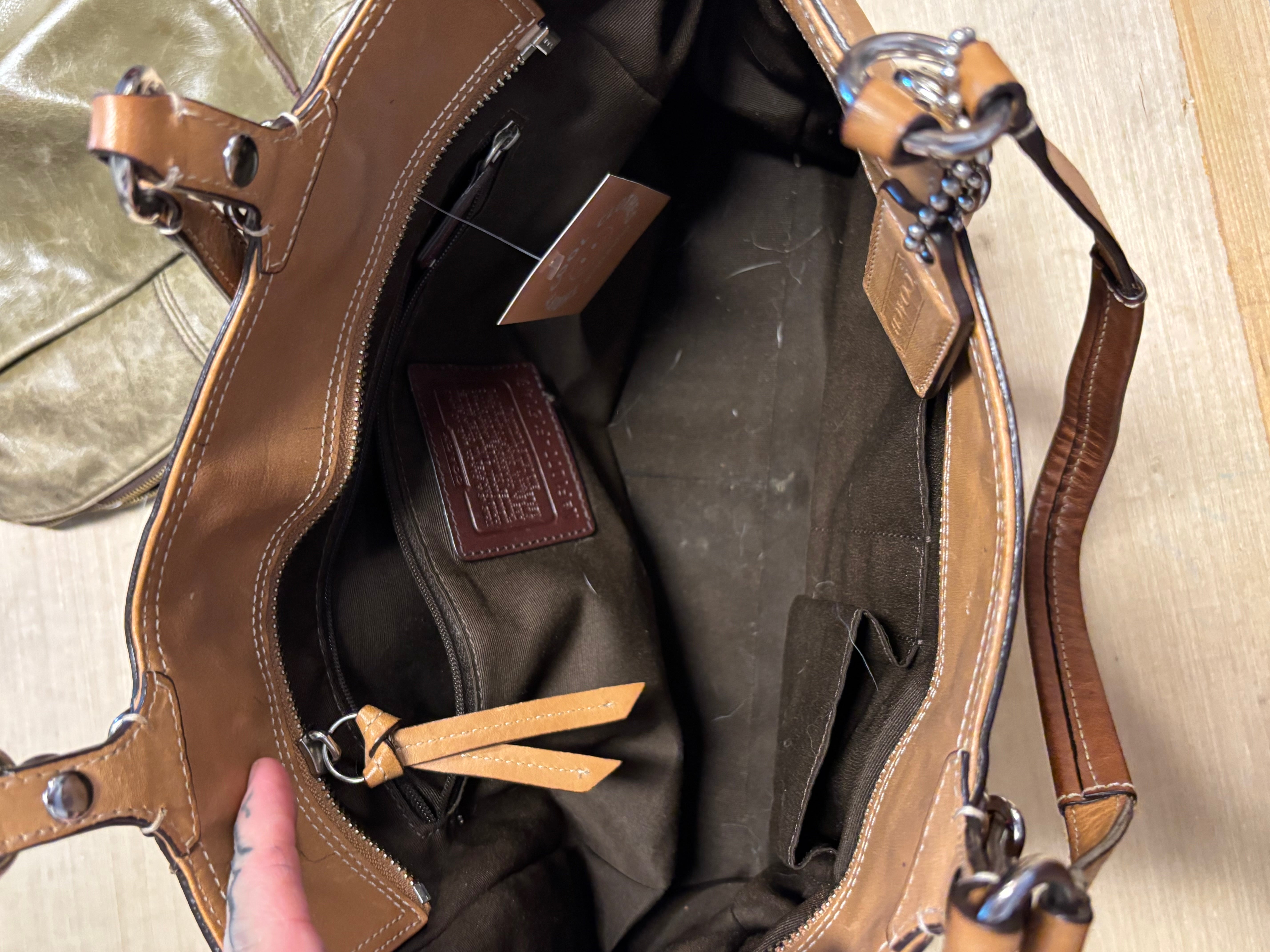 brown coach handbag