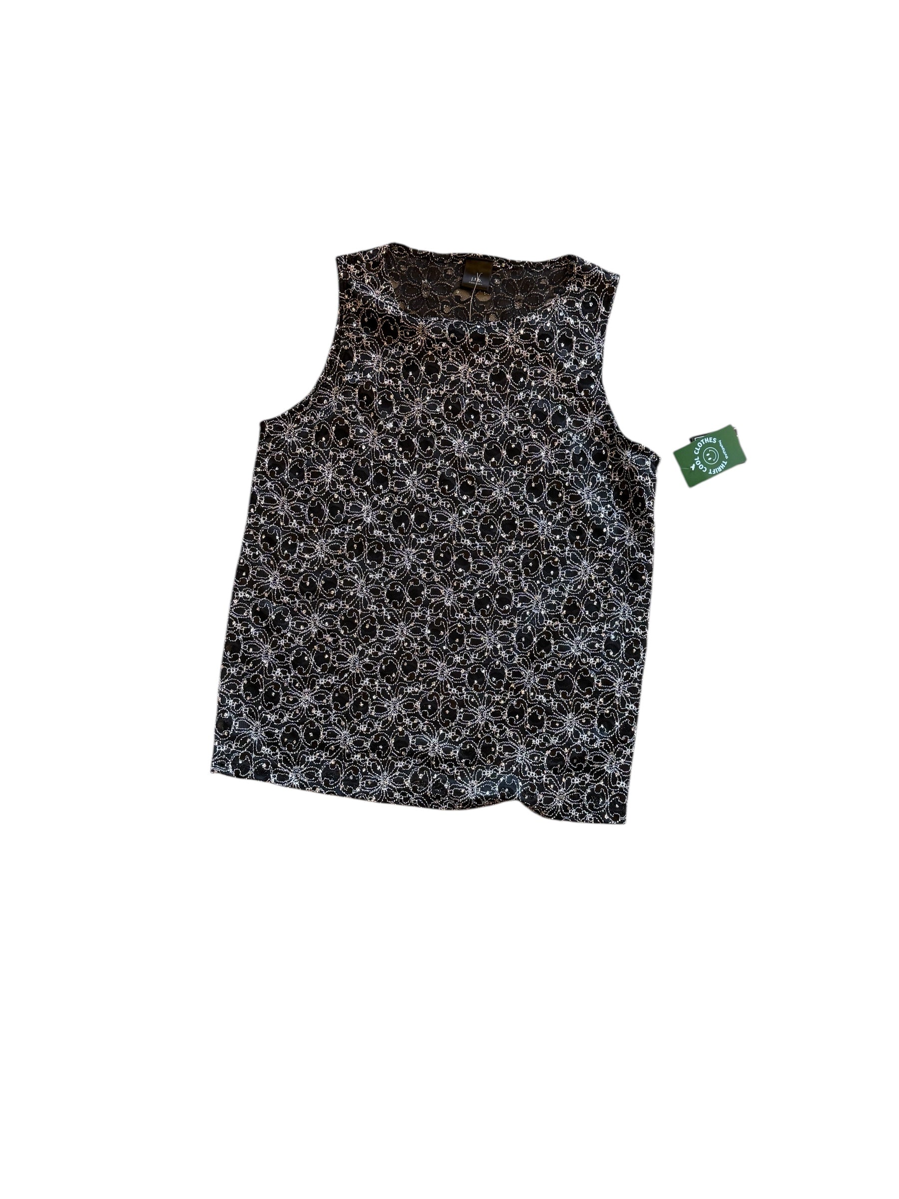 black white silver jtb sparkle flower tank