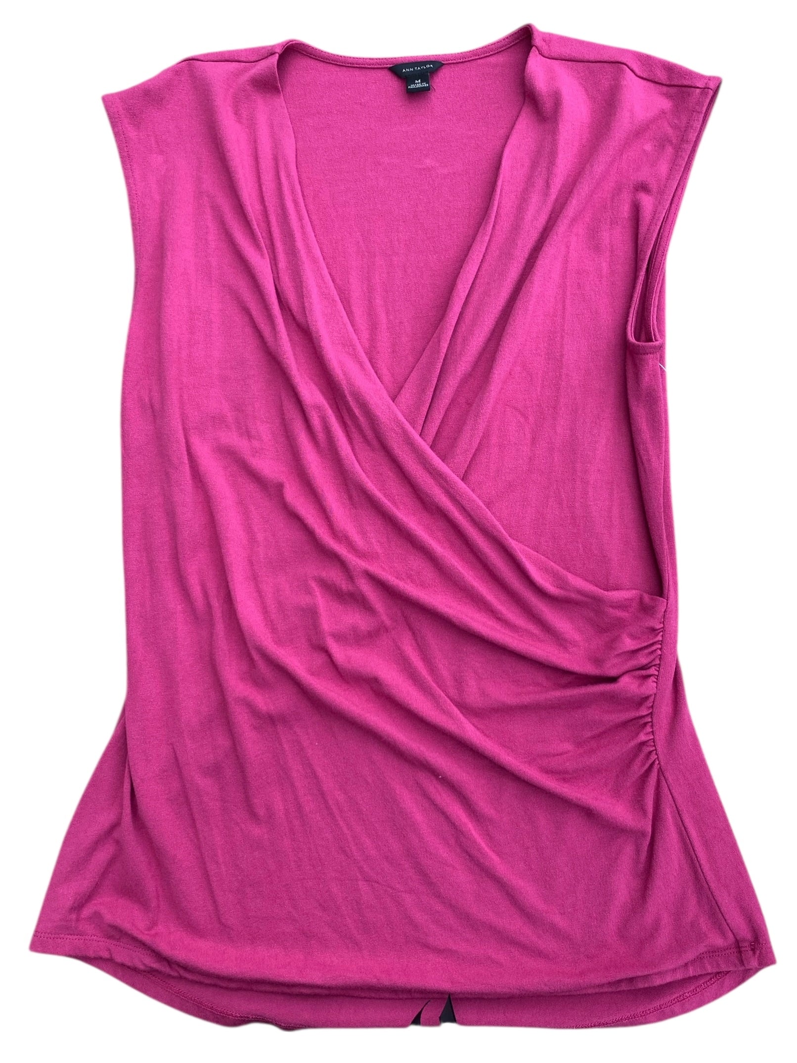 pink ann taylor slinky low cut top, M