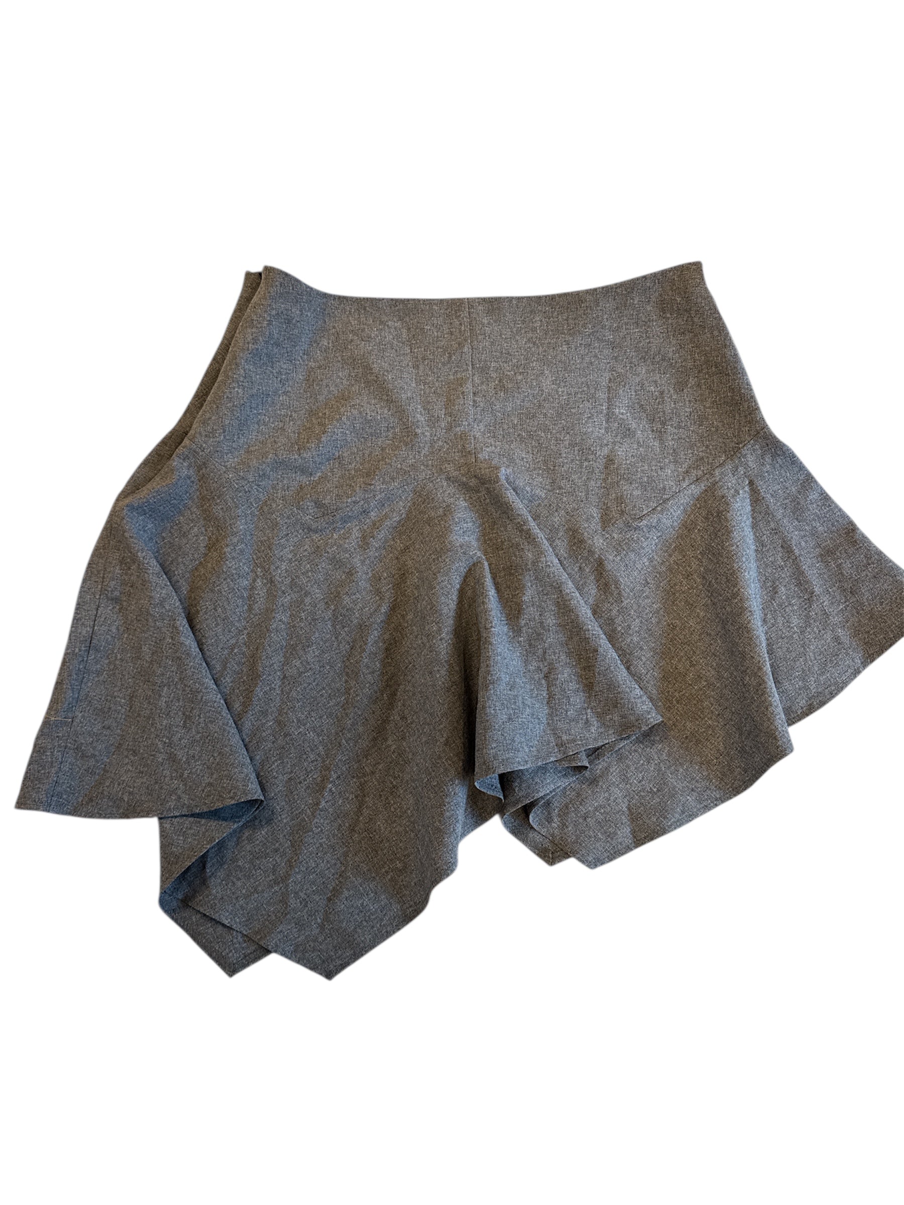 gray miss seltridge heathered flowy mini skirt, L