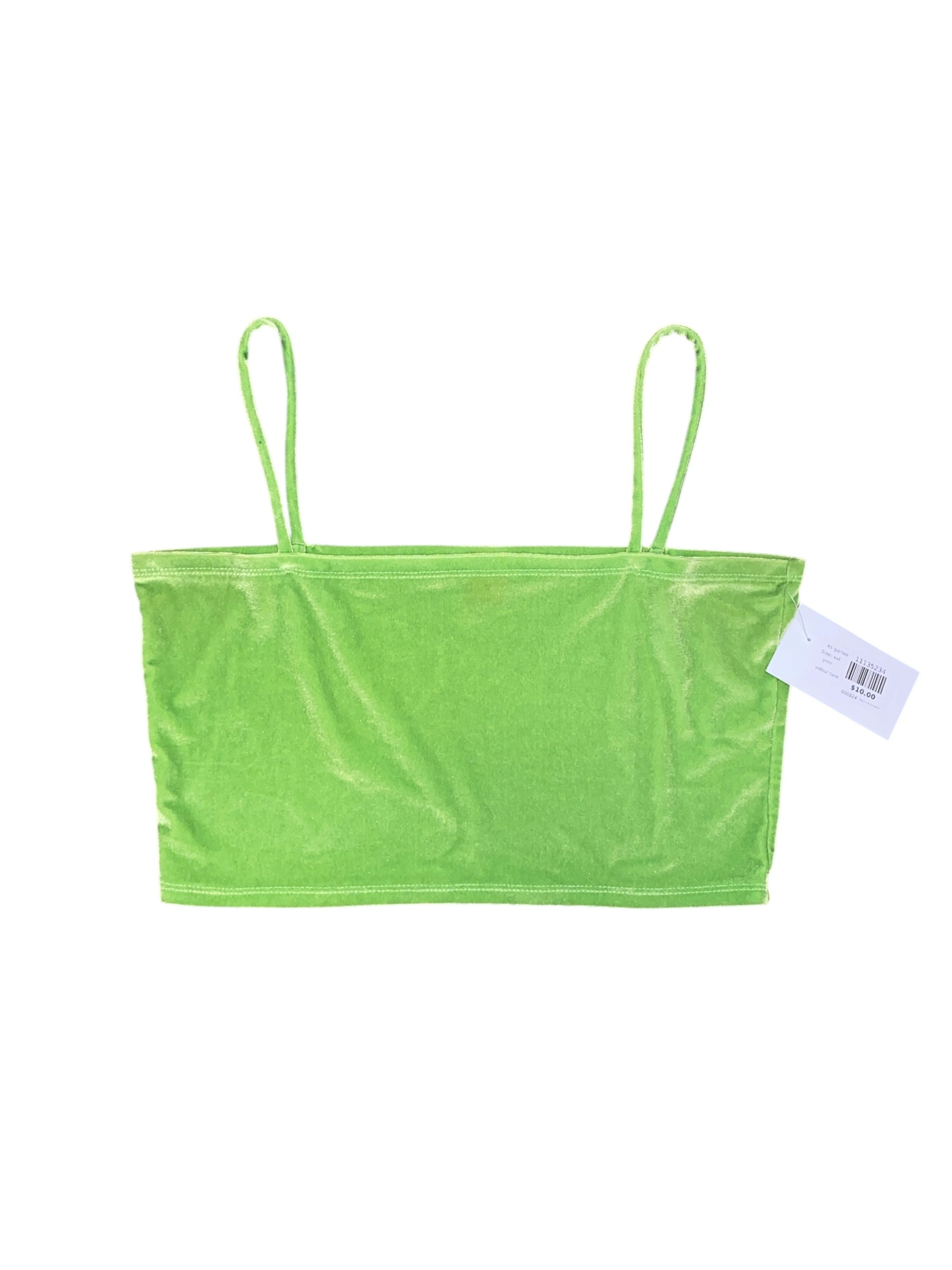 green ks garner velour tank, xxl
