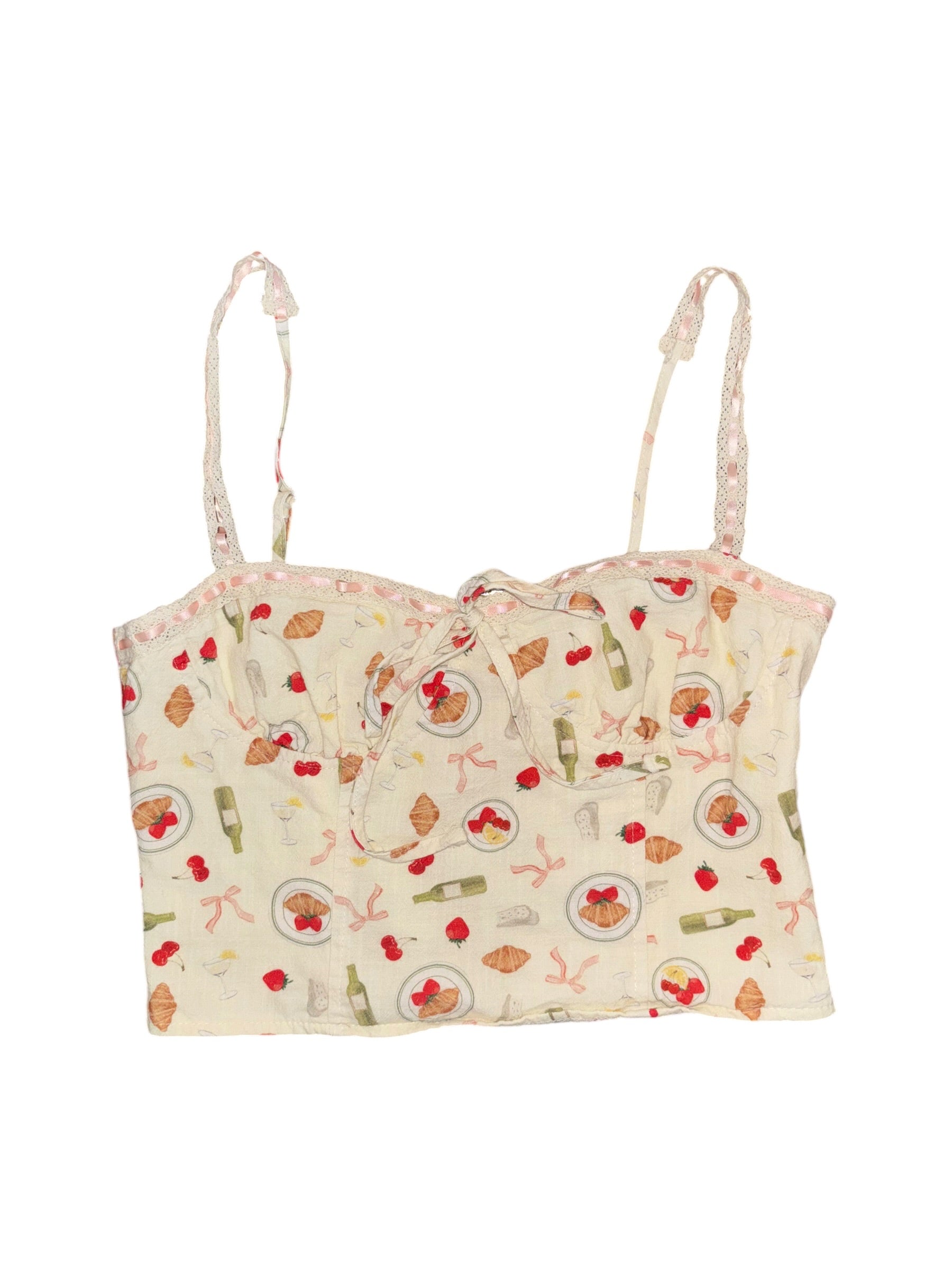 cream multi bailey rose picnic graphic cami, m