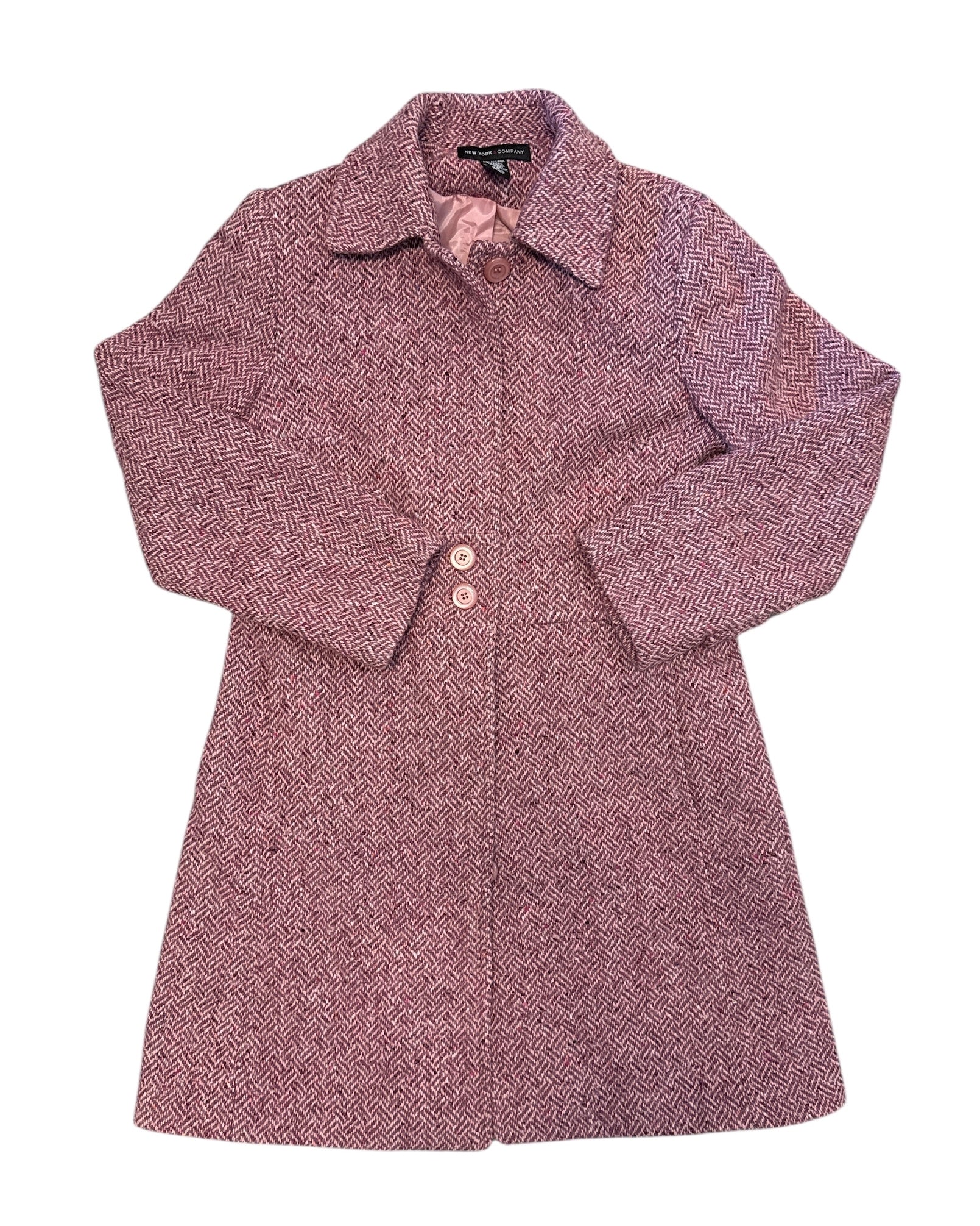 pink new york & co tweed coat, 8