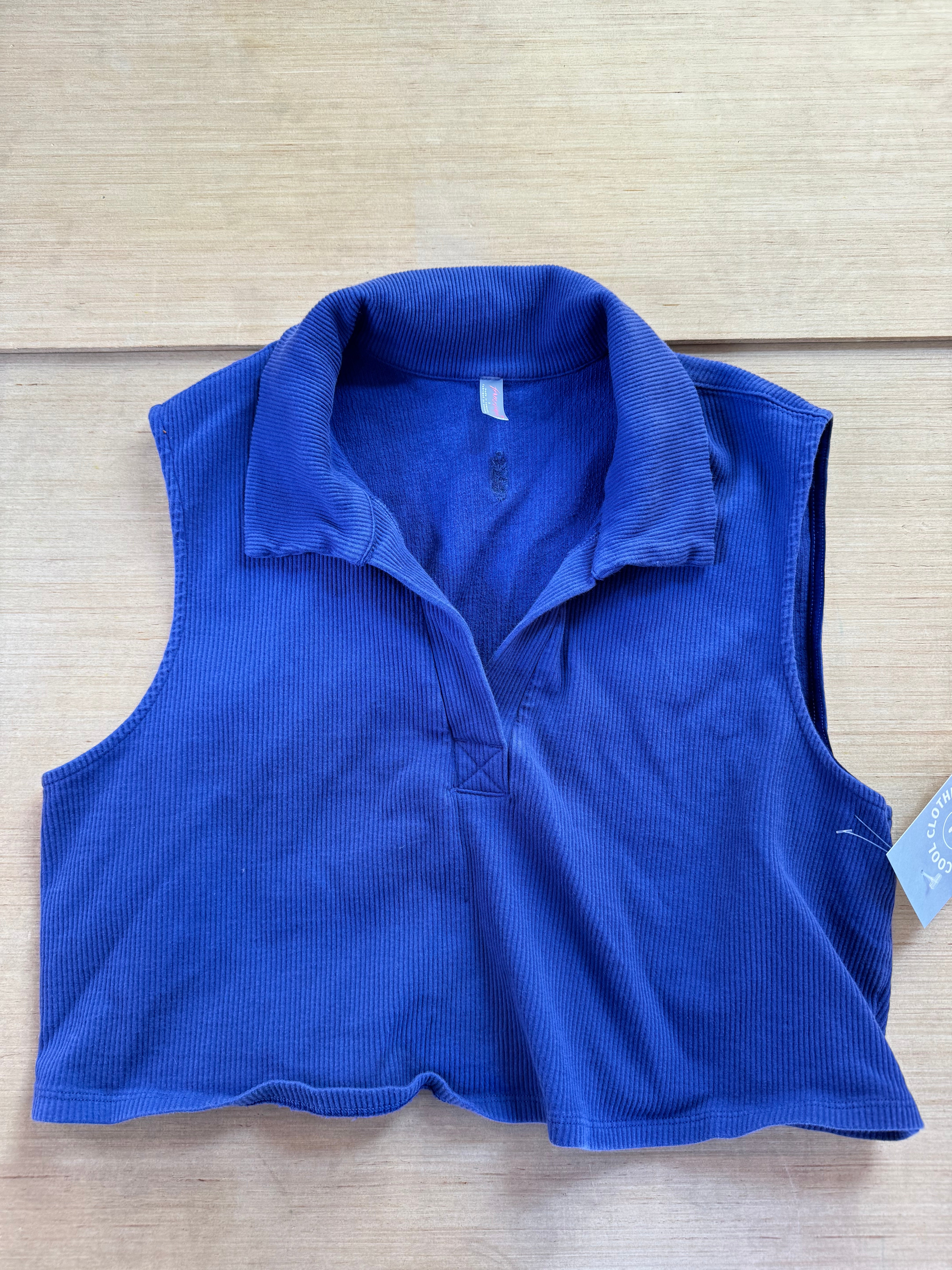 purple free people ribbed collar tank, s