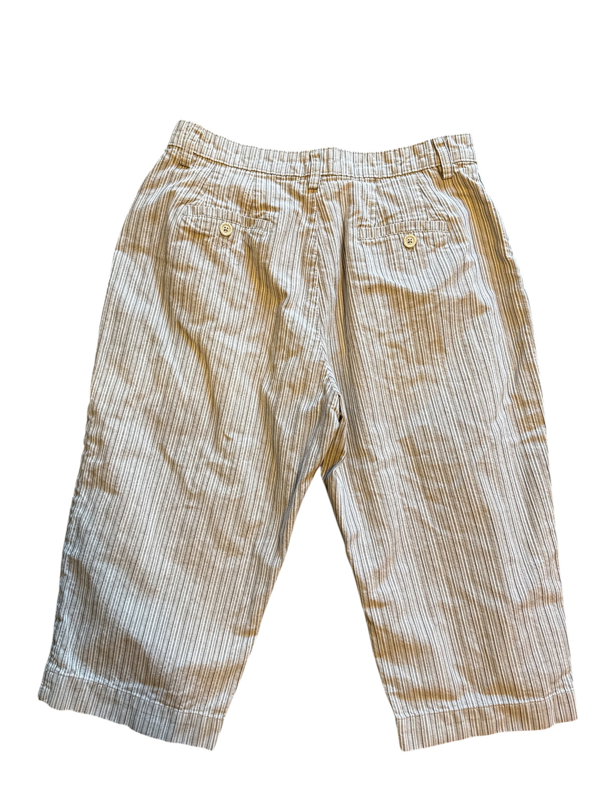 White tan Lee Striped capris, 14
